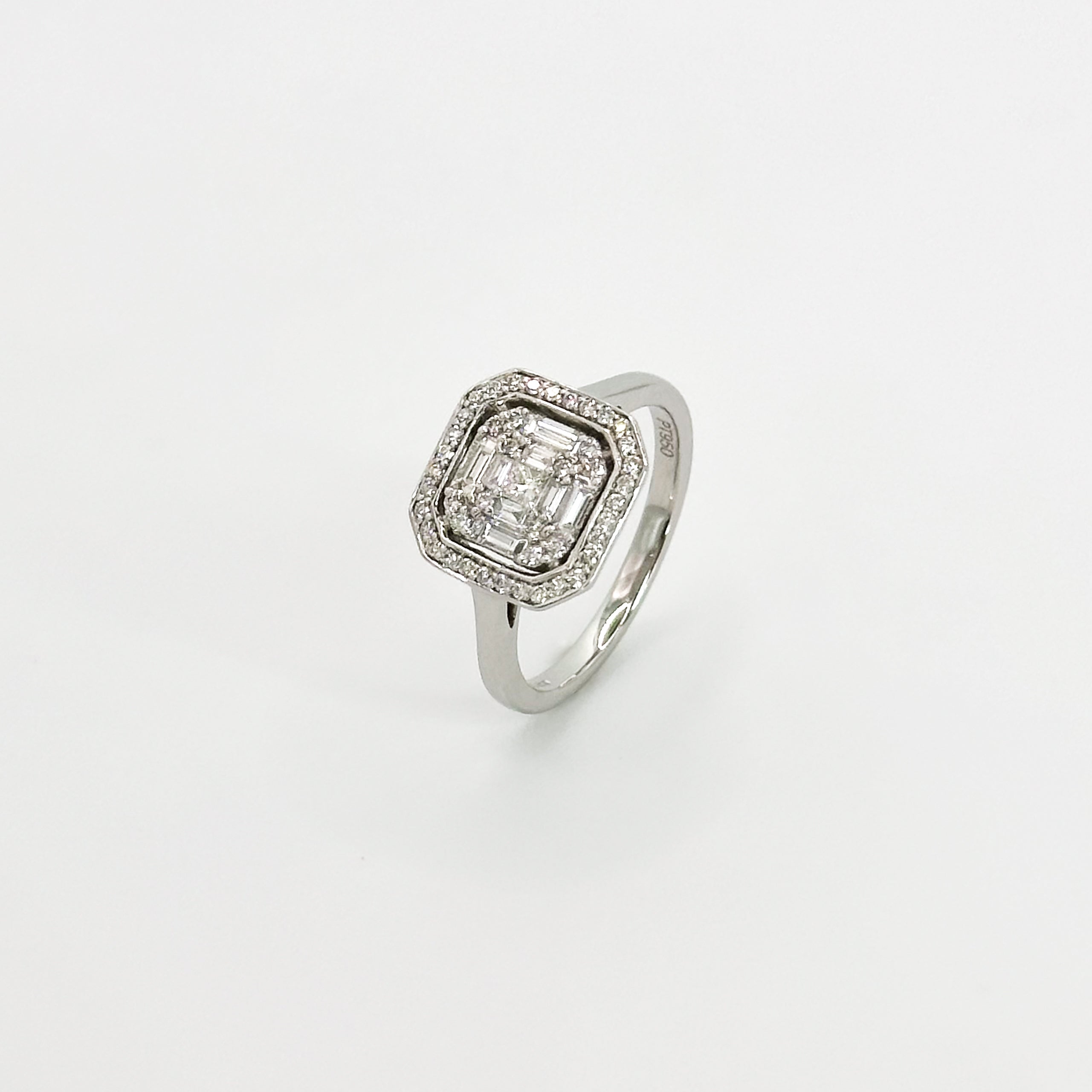 Diamond Cluster Ring in Platinum