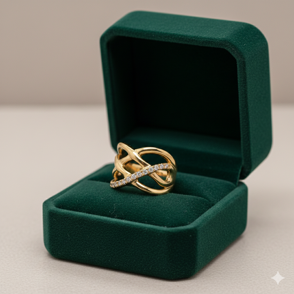 Diamond Crossover Ring