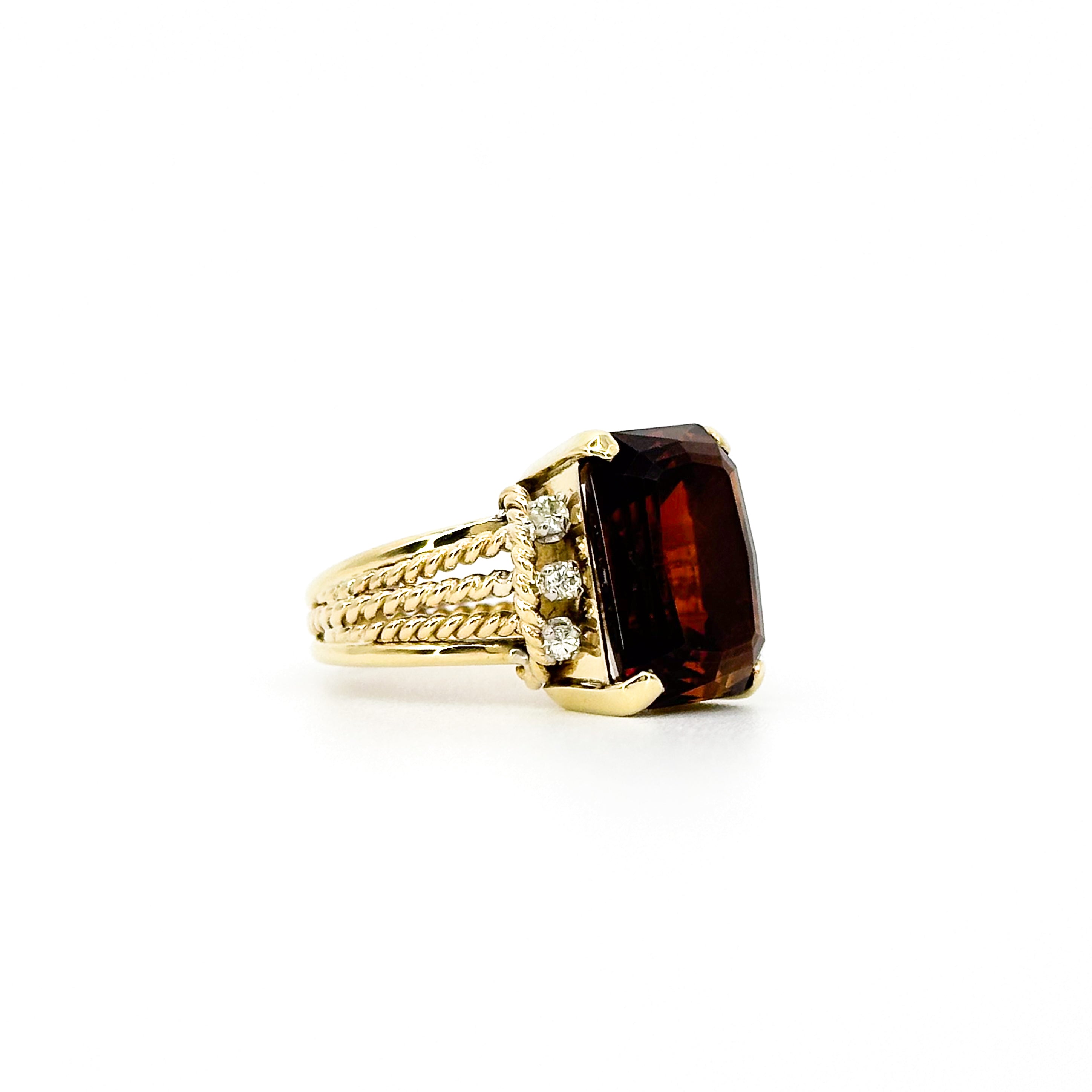 Garnet Ring with Diamonds