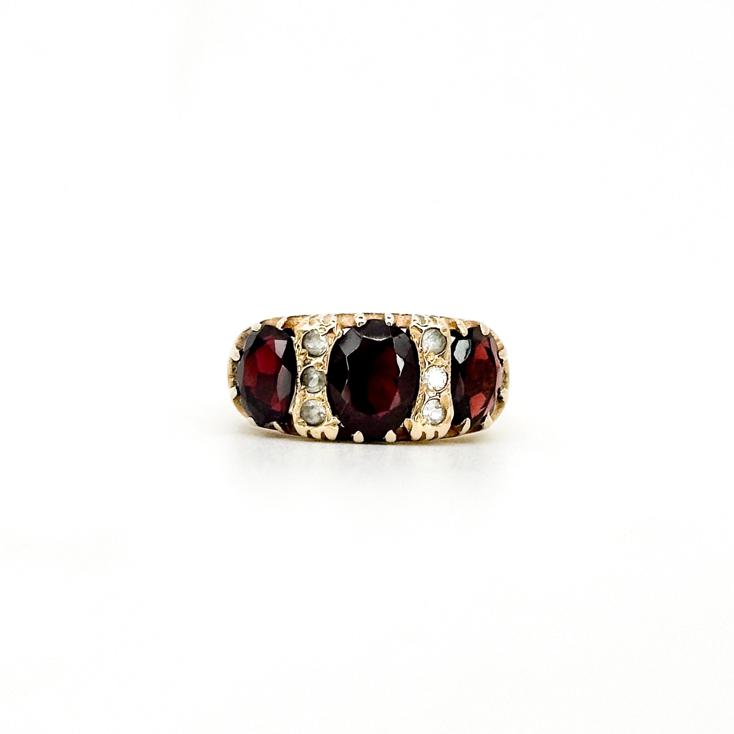 Vintage Garnet Trilogy Ring