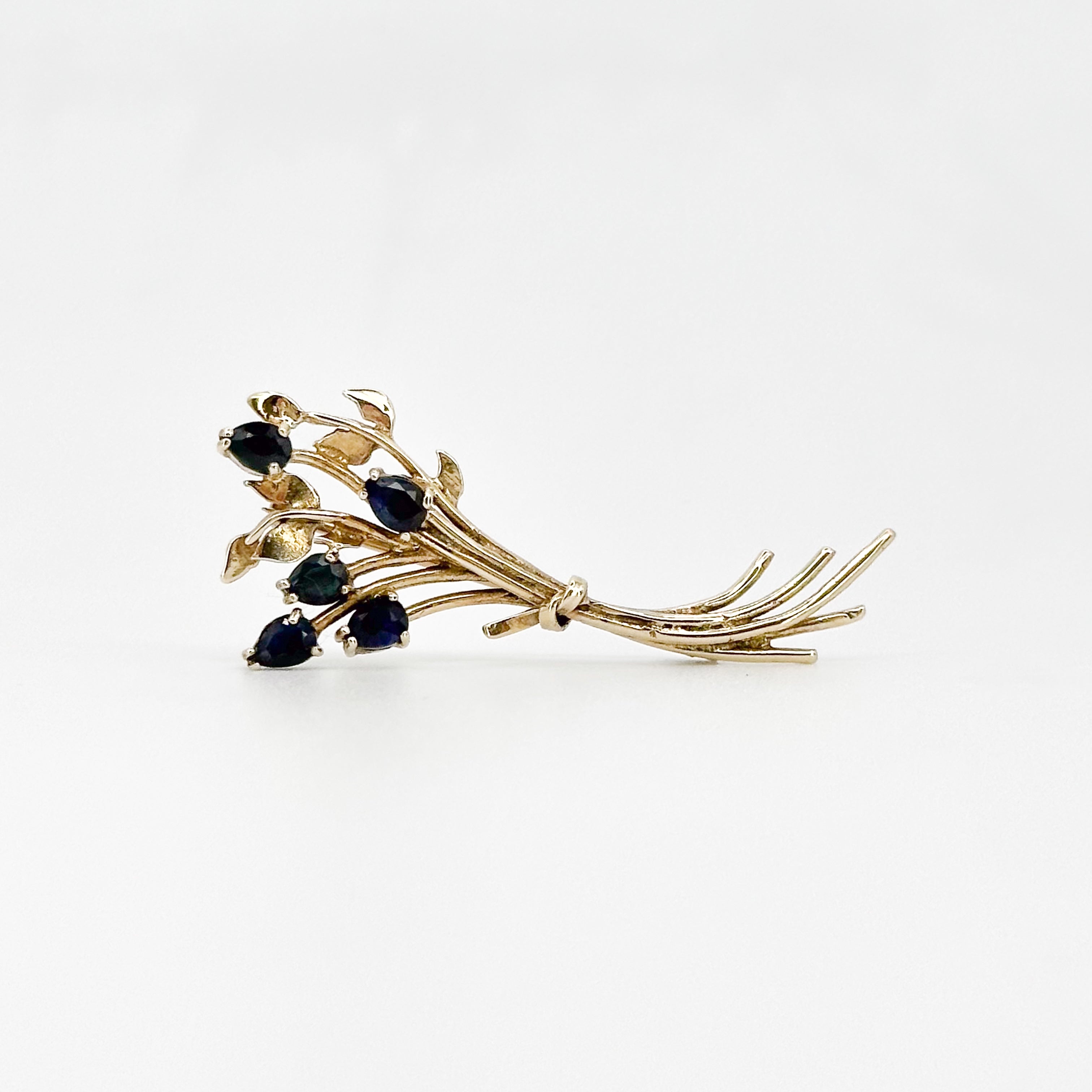 Gold Brooch with Sapphires