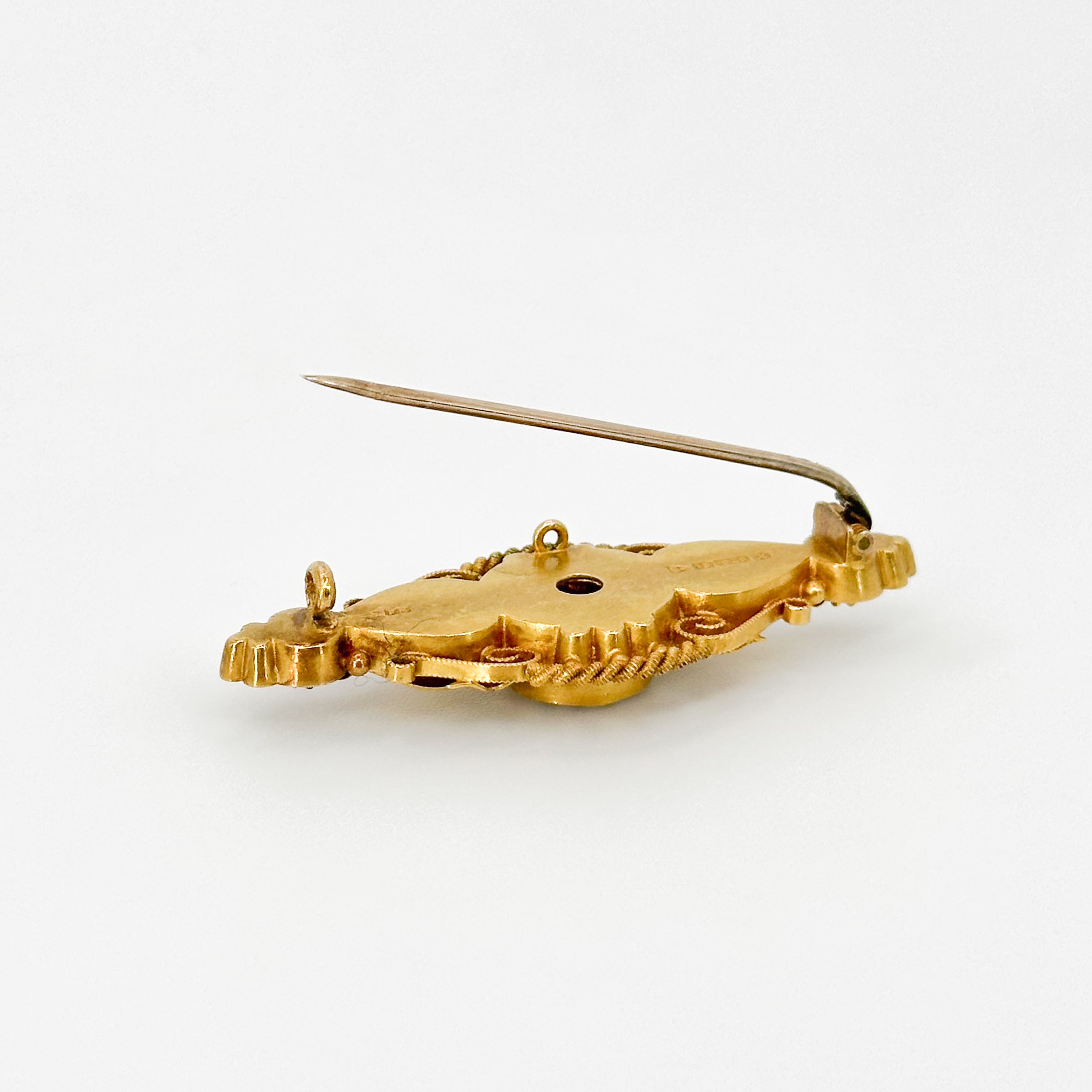 Victorian Gold Brooch with Micro Pearl