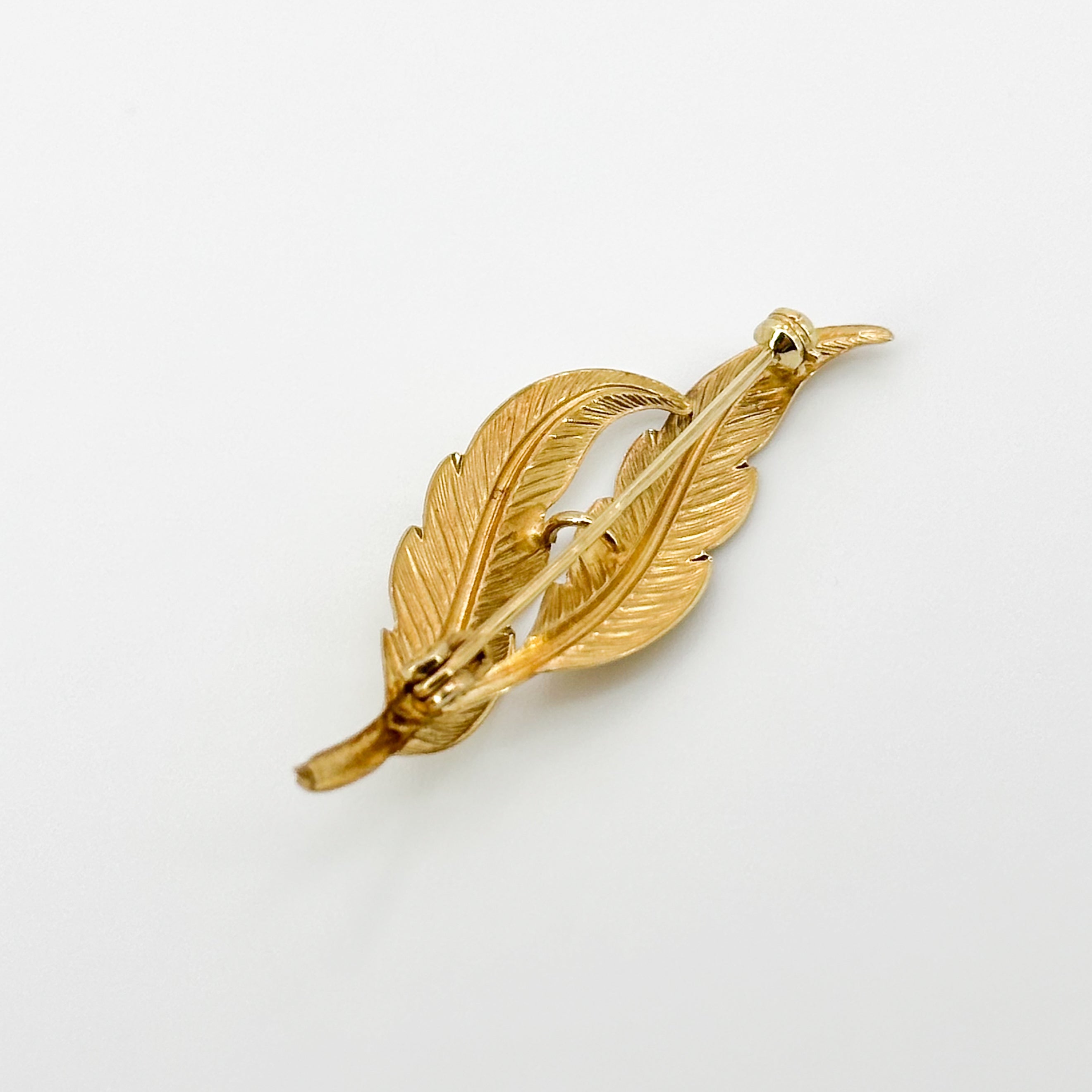 Gold Feather Brooch