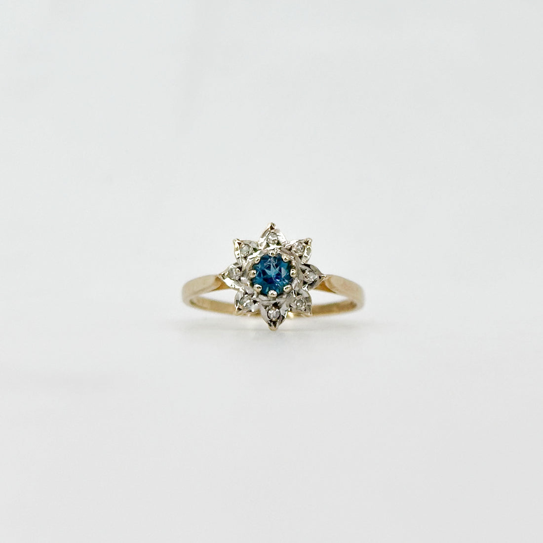 Blue Topaz Daisy Cluster