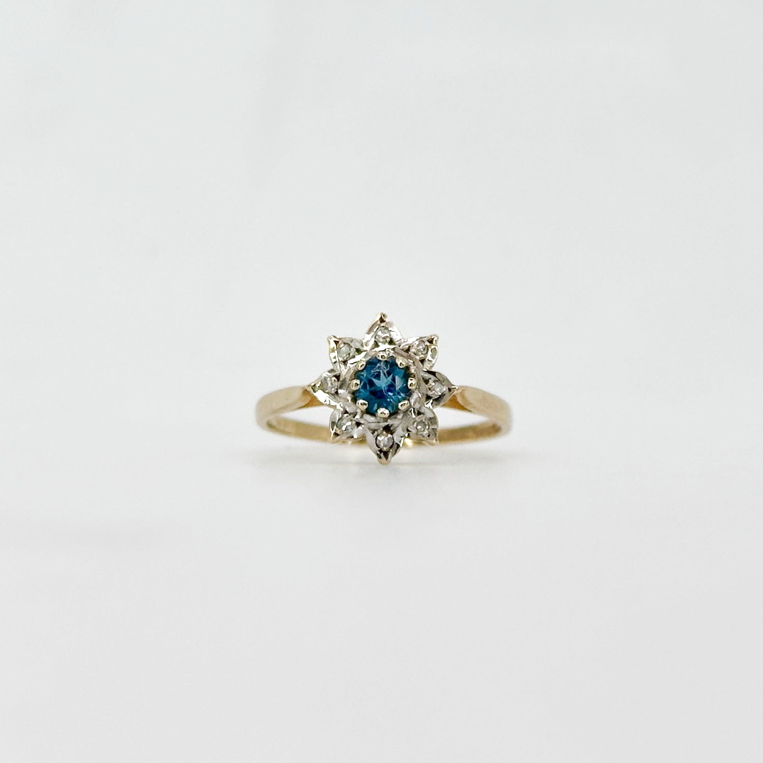 Blue Topaz Daisy Cluster