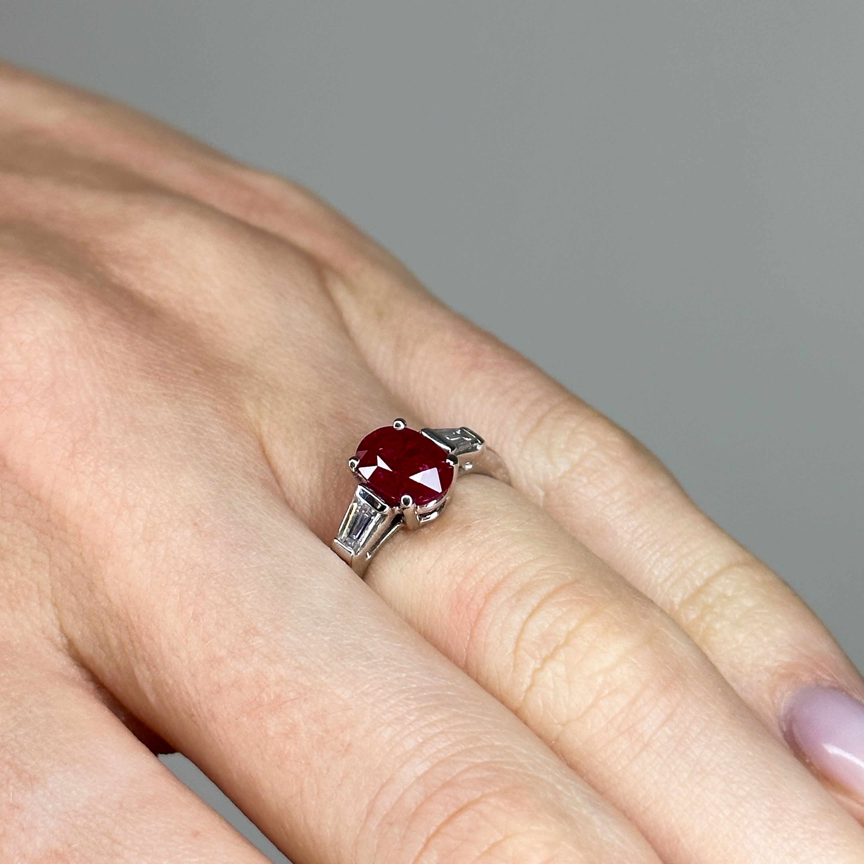 1.37ct Ruby and Diamond Trilogy Ring