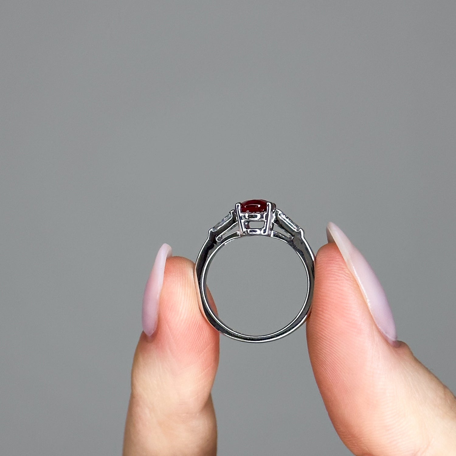1.37ct Ruby and Diamond Trilogy Ring