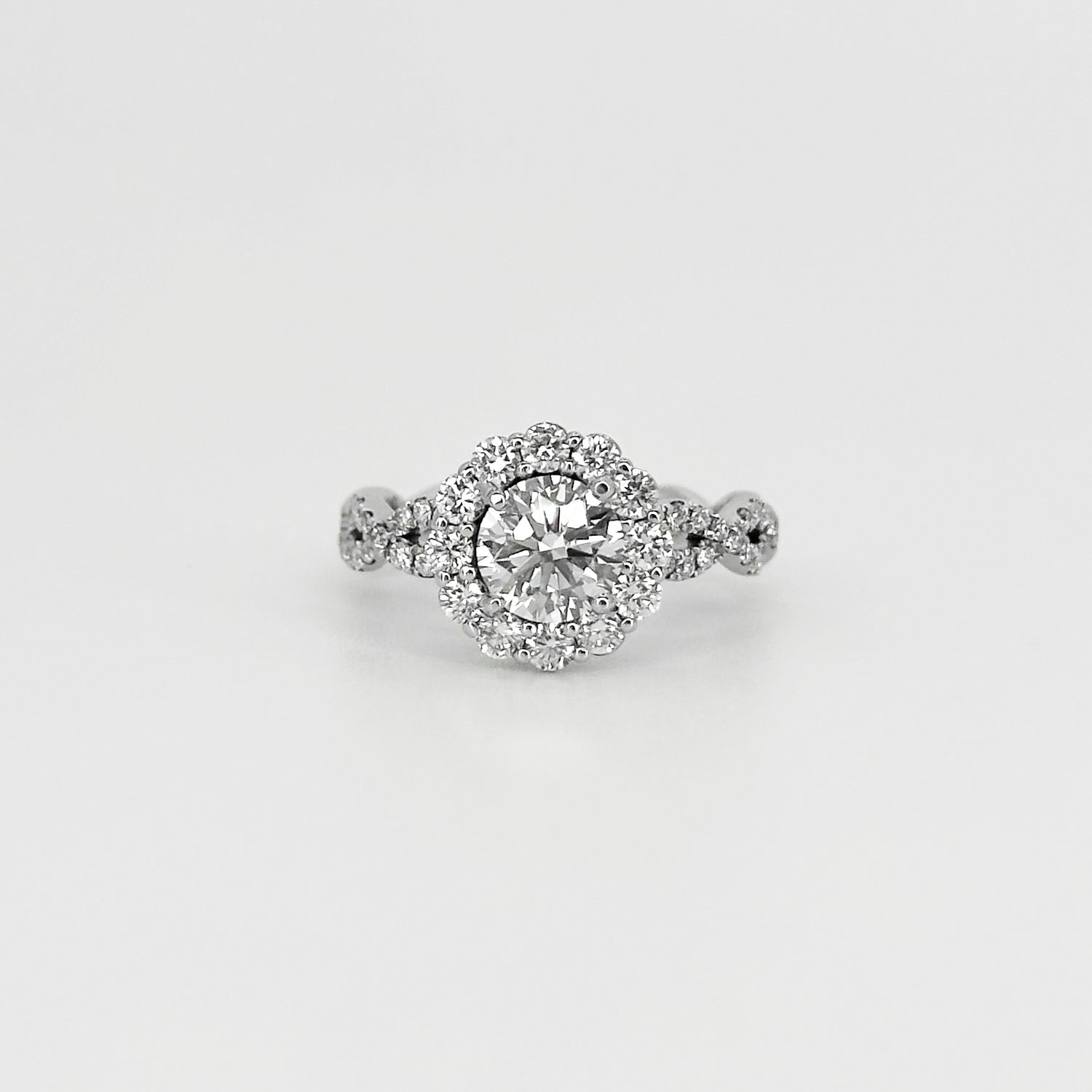 1.00ct Lab-Grown Diamond Ring with Diamond Halo