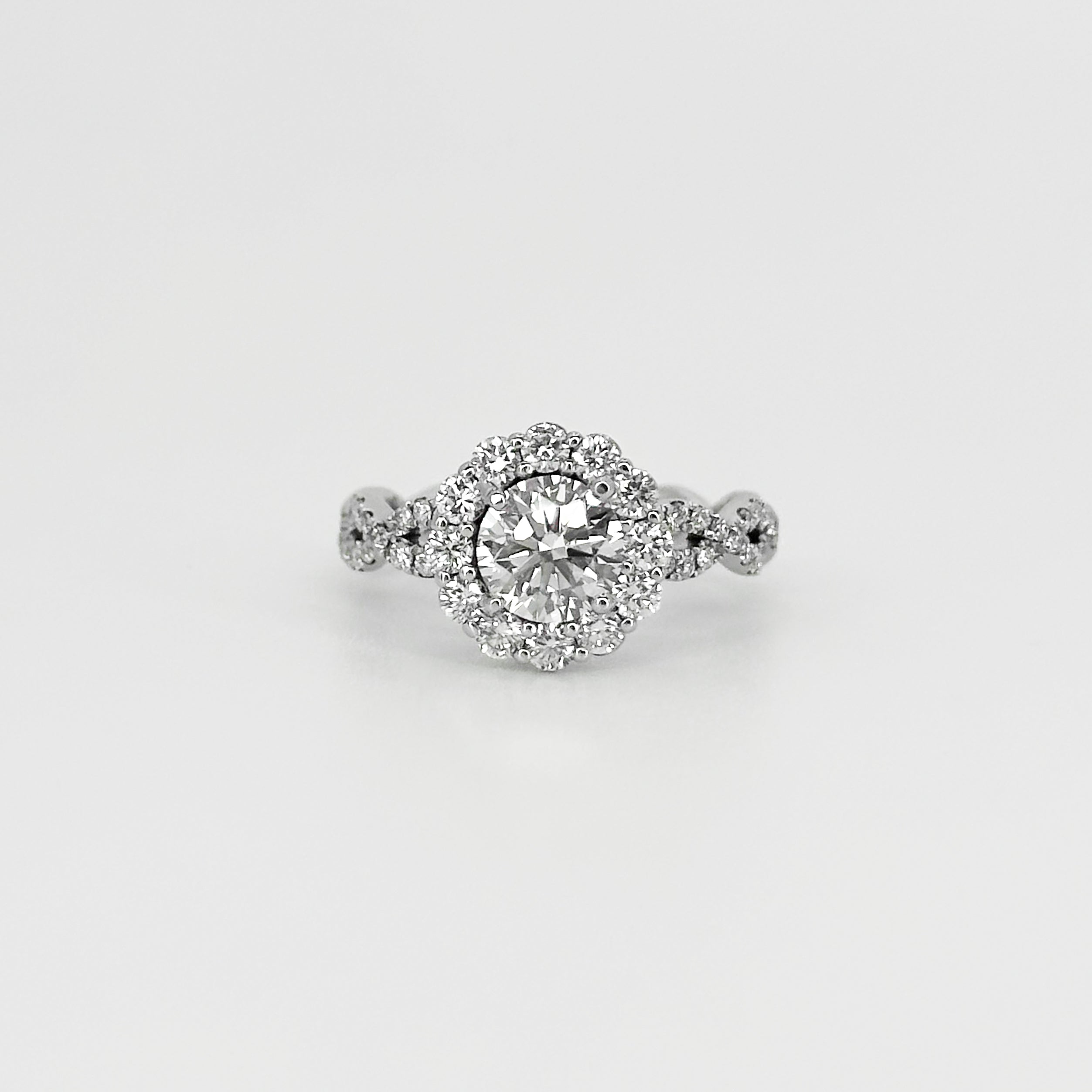 1.00ct Lab-Grown Diamond Ring with Diamond Halo