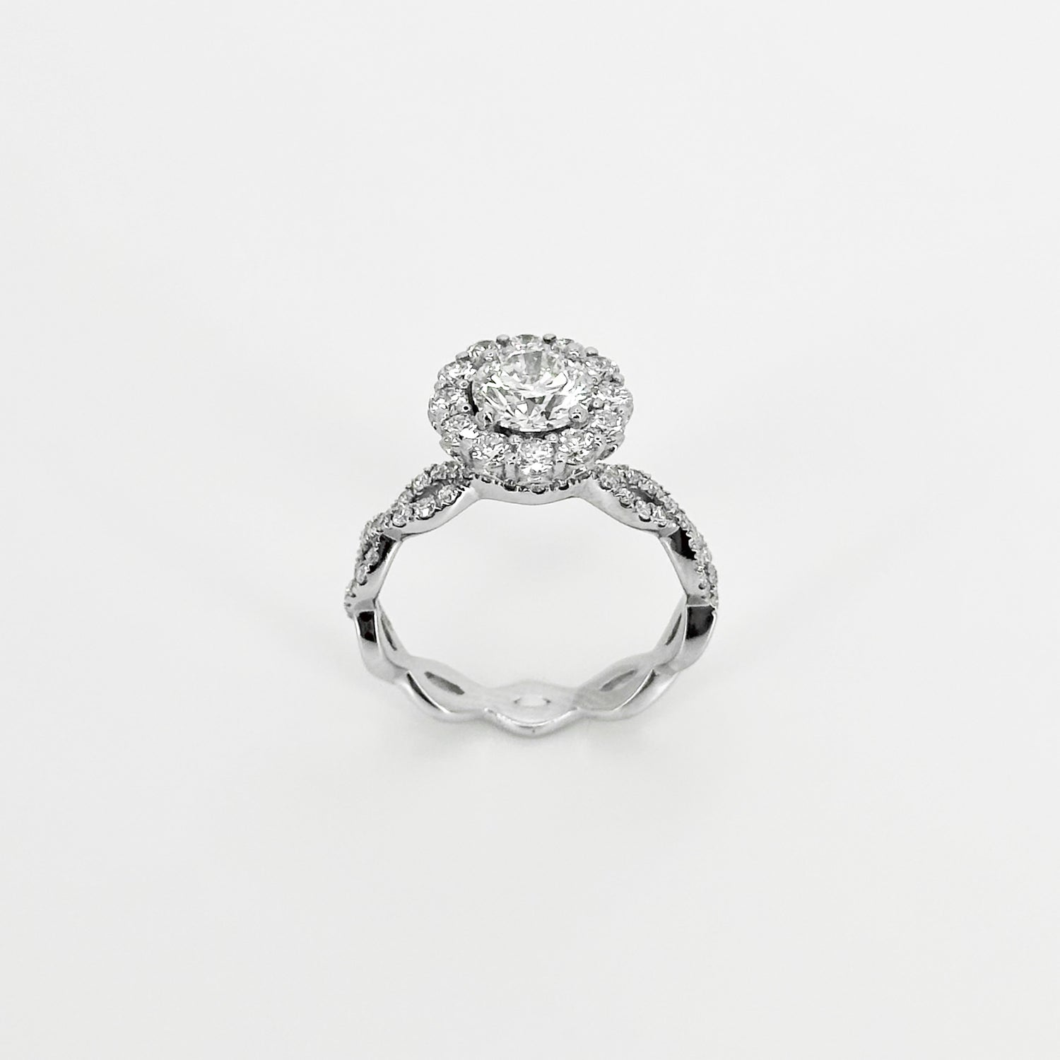 1.00ct Lab-Grown Diamond Ring with Diamond Halo