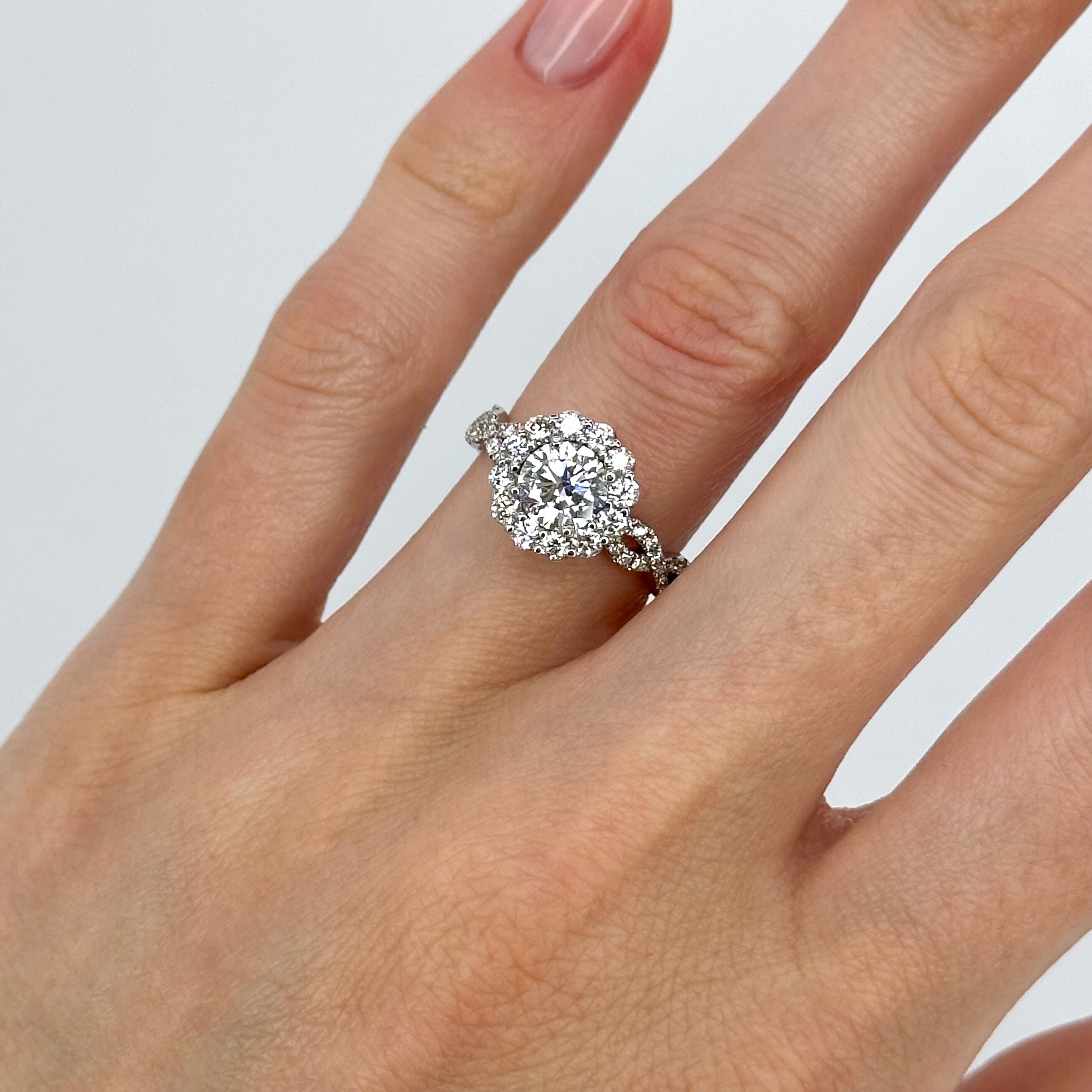 1.00ct Lab-Grown Diamond Ring with Diamond Halo