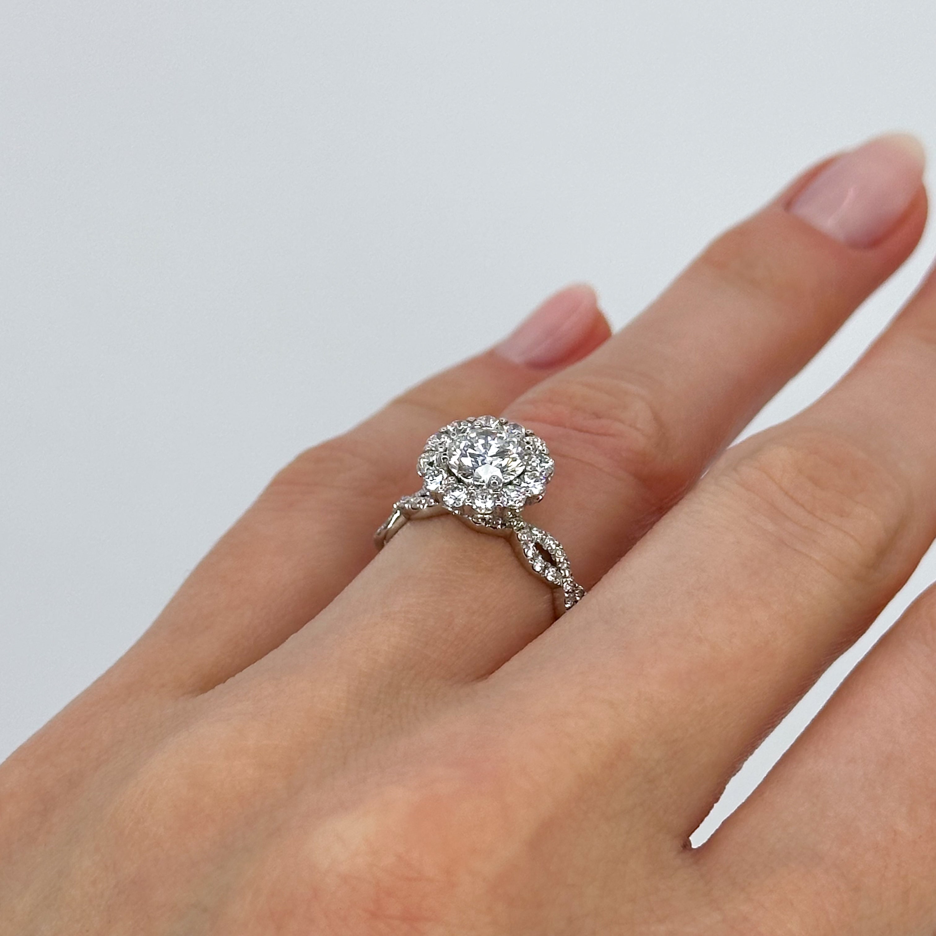 1.00ct Lab-Grown Diamond Ring with Diamond Halo