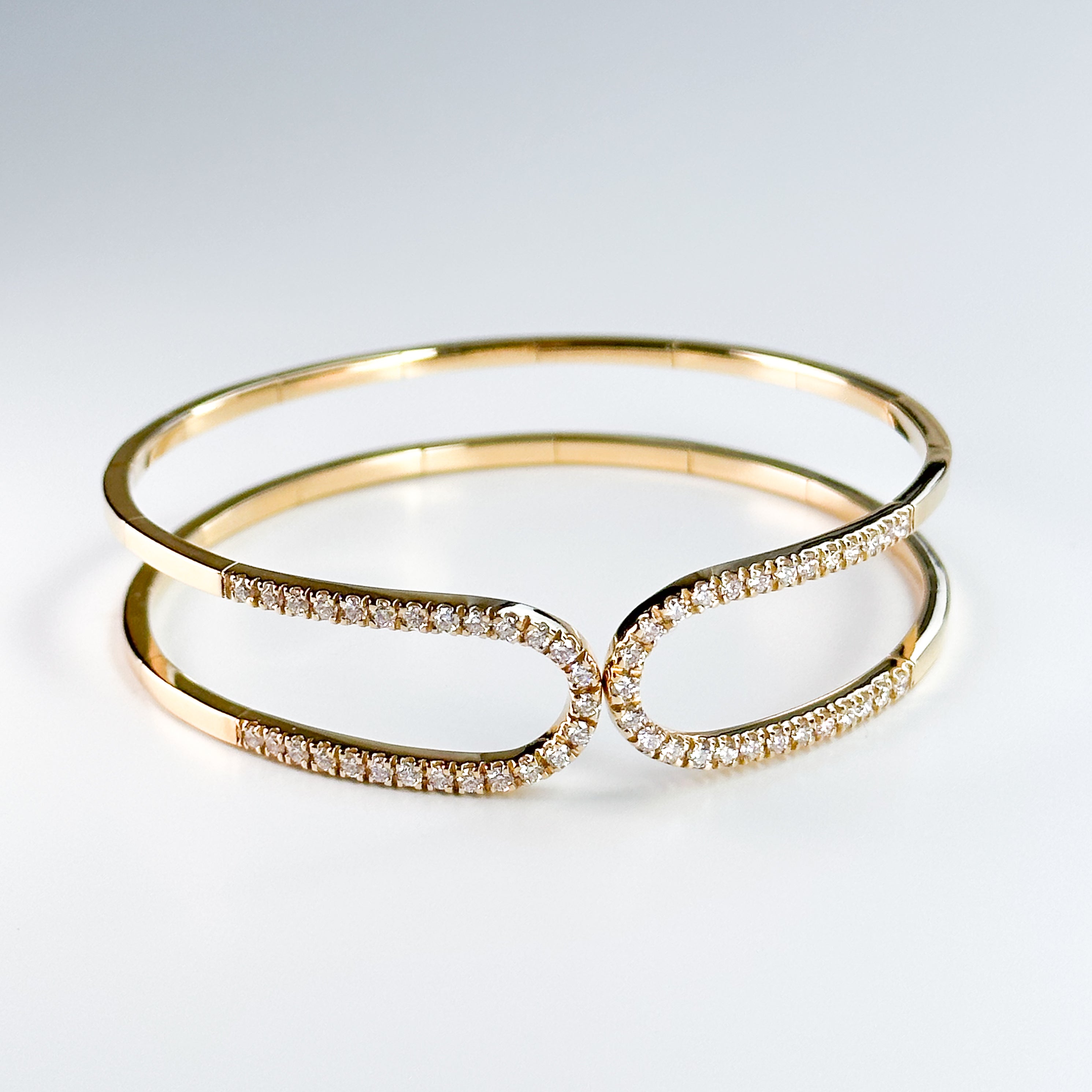 Yellow Gold Eternity Bracelet with Round Diamonds