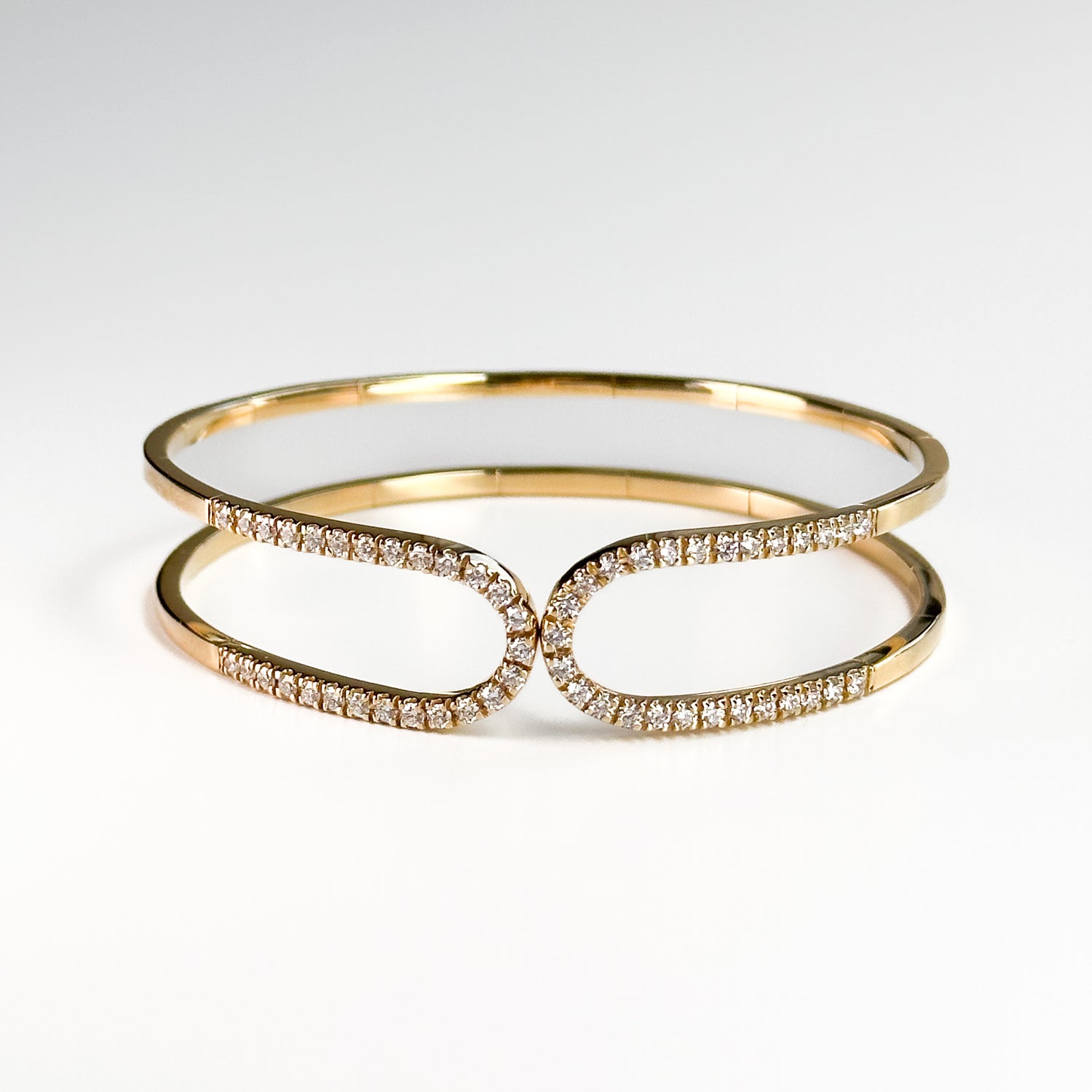 Yellow Gold Eternity Bracelet with Round Diamonds