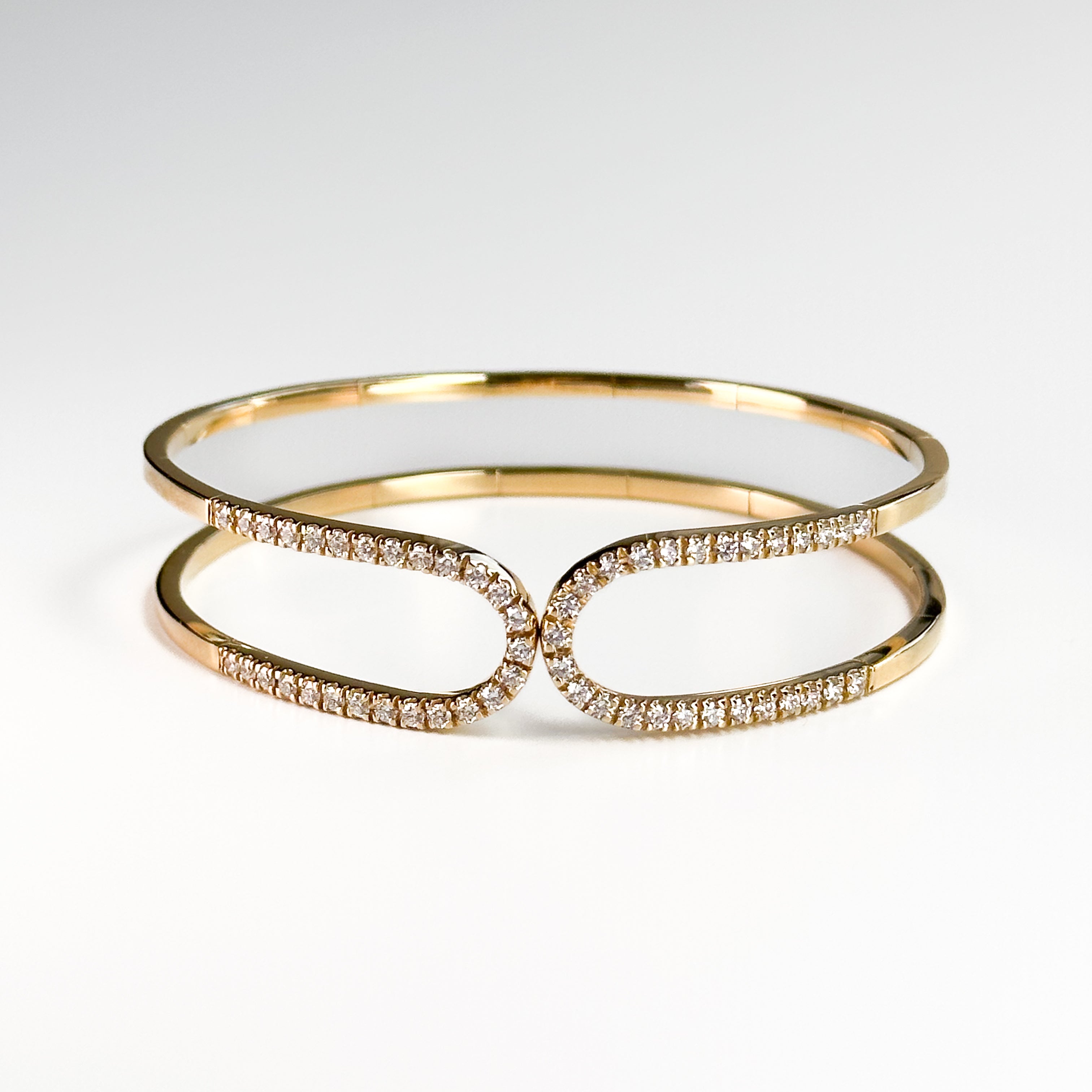 Yellow Gold Eternity Bracelet with Round Diamonds
