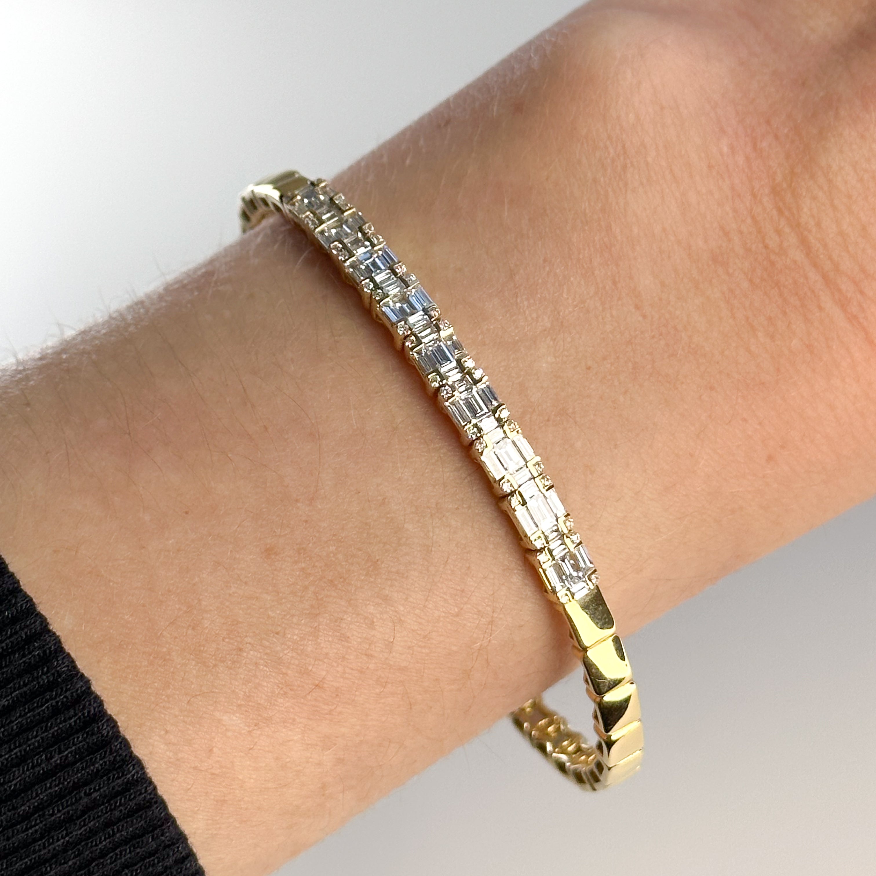 Baguette Diamond Bracelet with 18ct Gold
