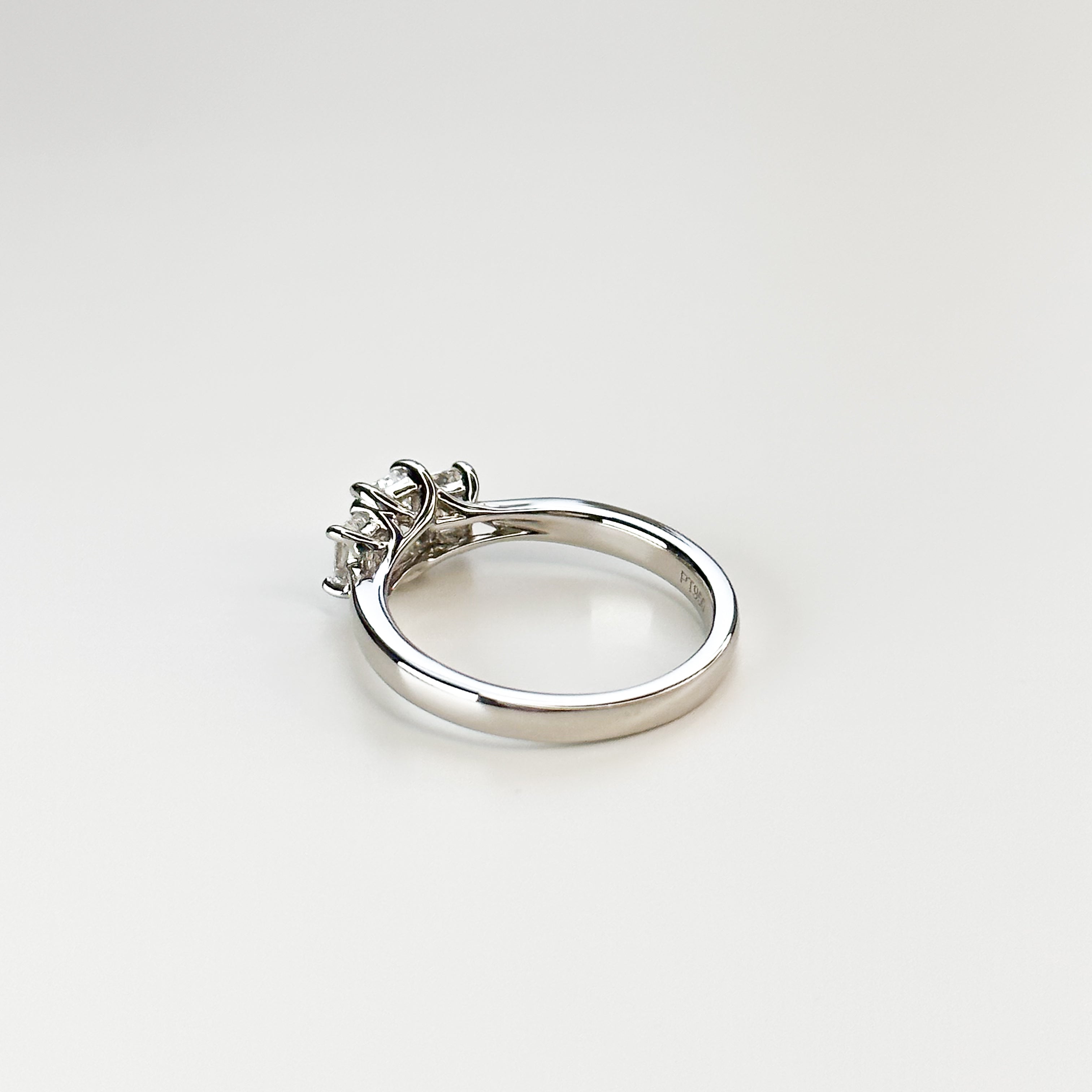 0.43ct Emerald Cut Diamond Trilogy Ring