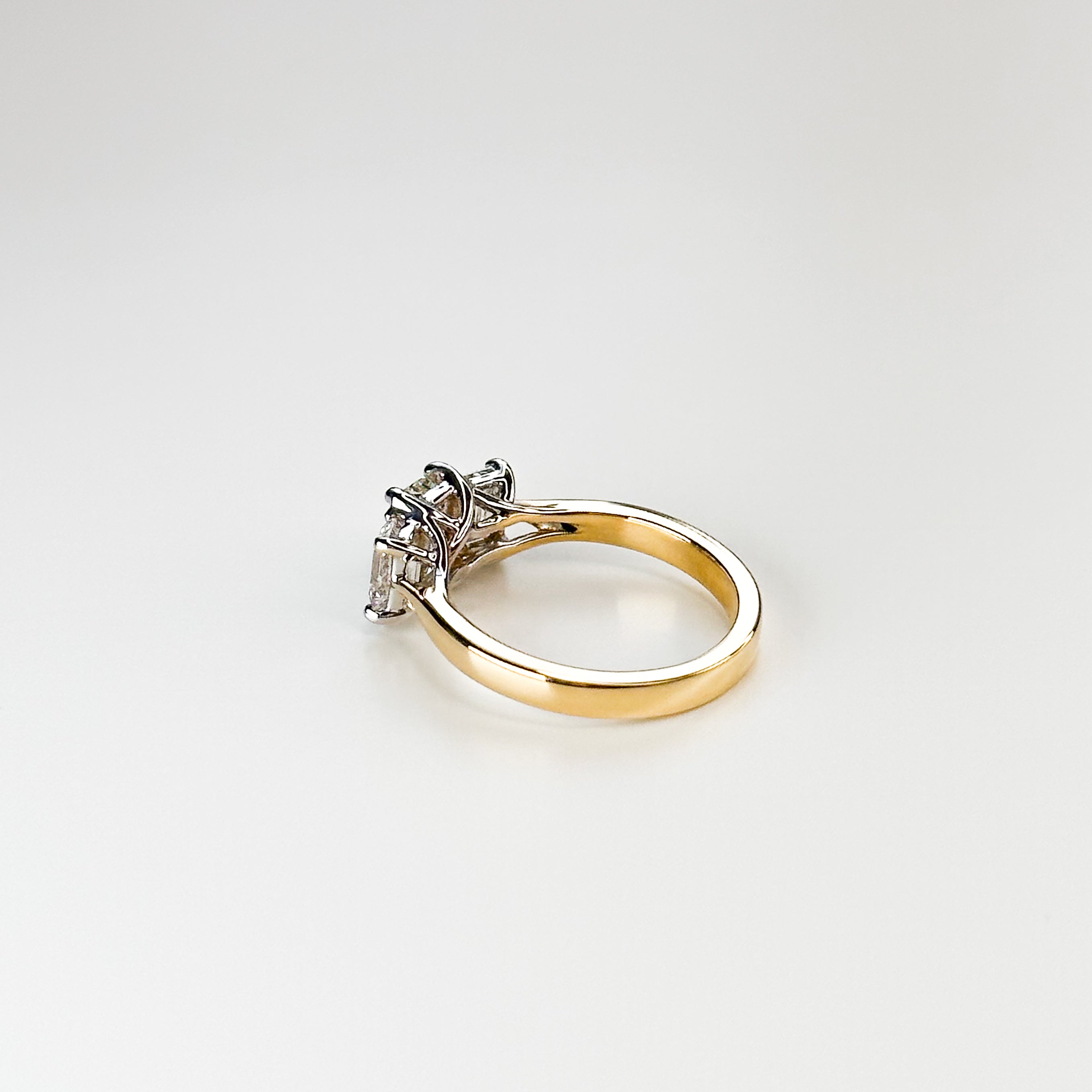0.90ct Emerald Cut Diamond Trilogy Ring