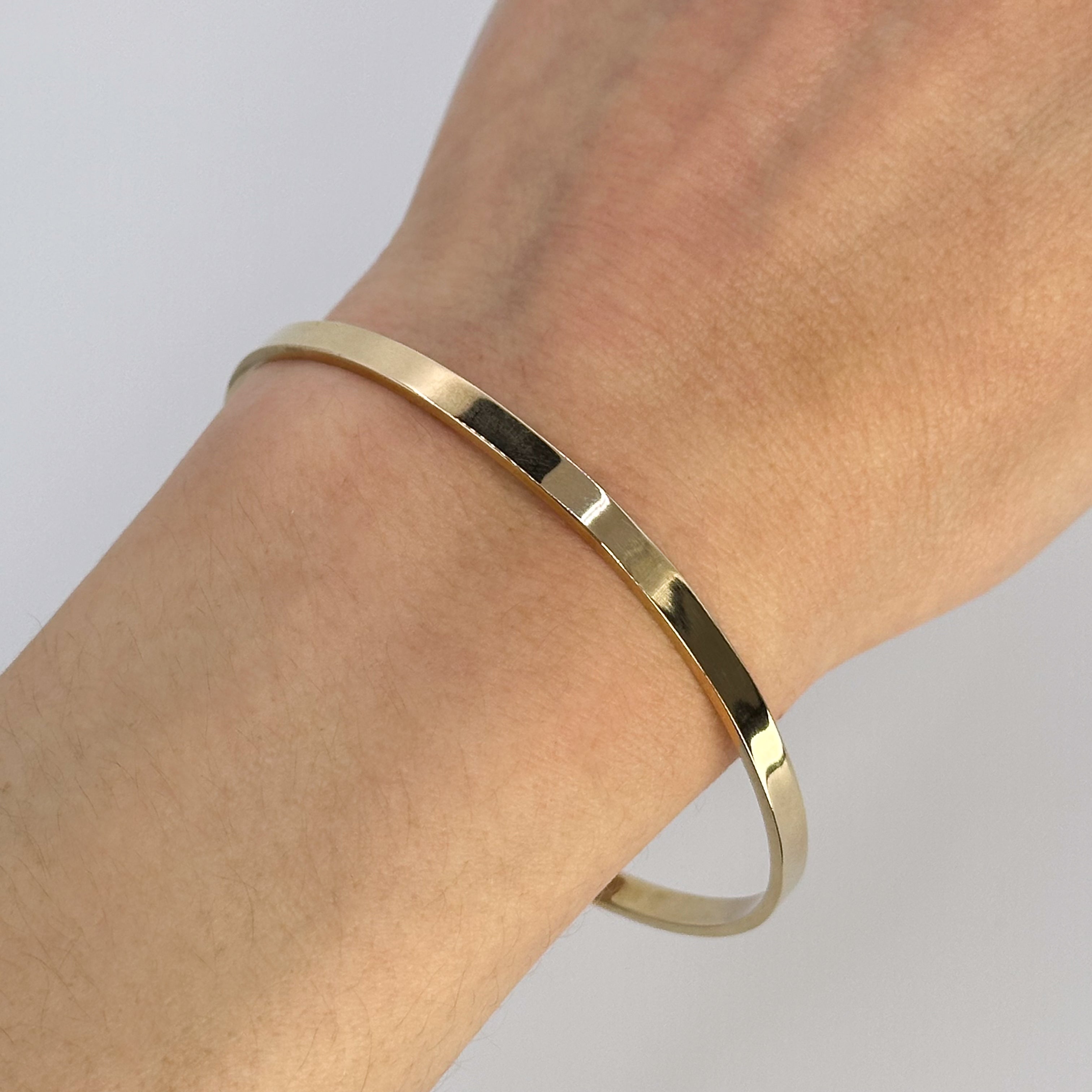 Yellow Gold Cuff Bangle Bracelet