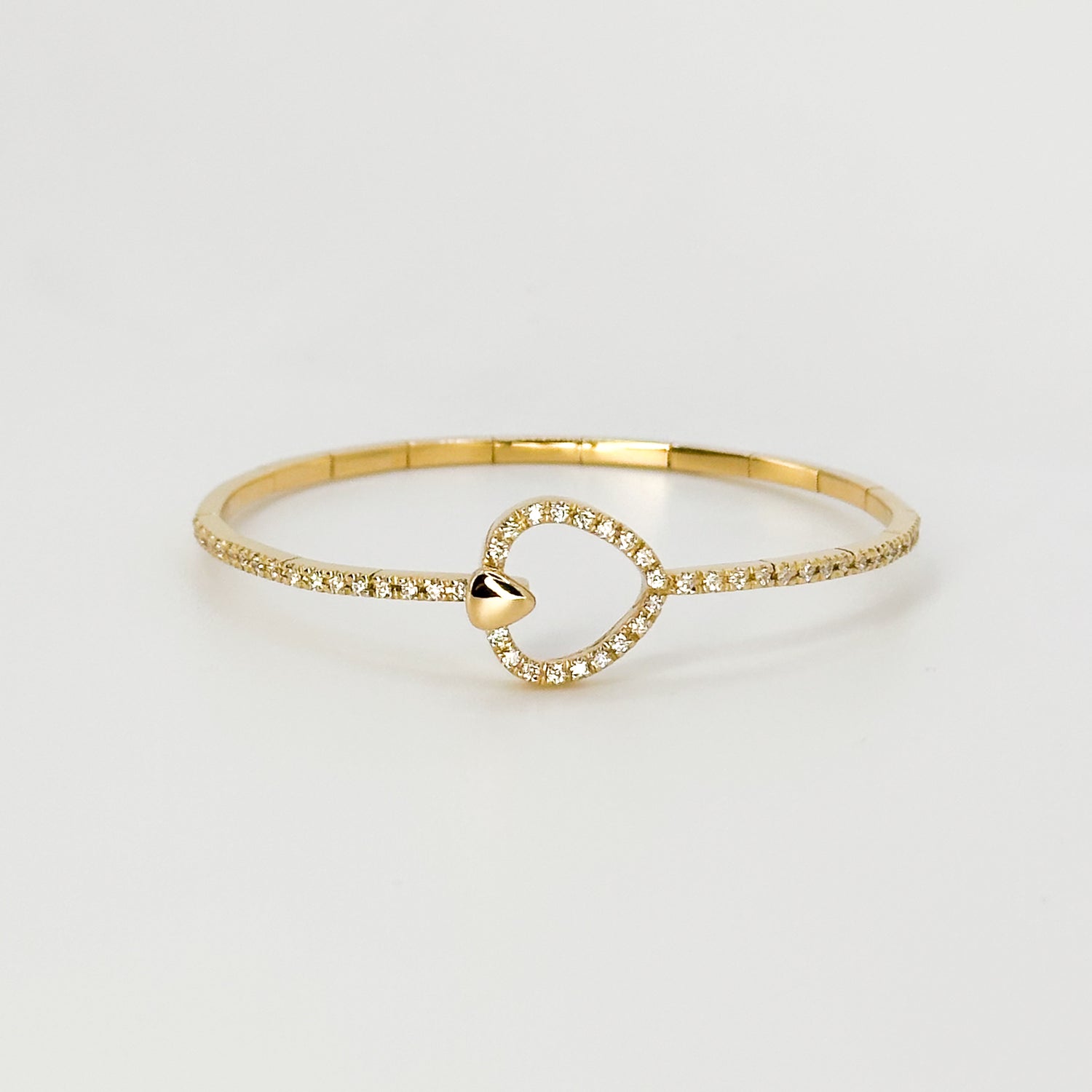 Yellow Gold Bangle Bracelet with Diamonds