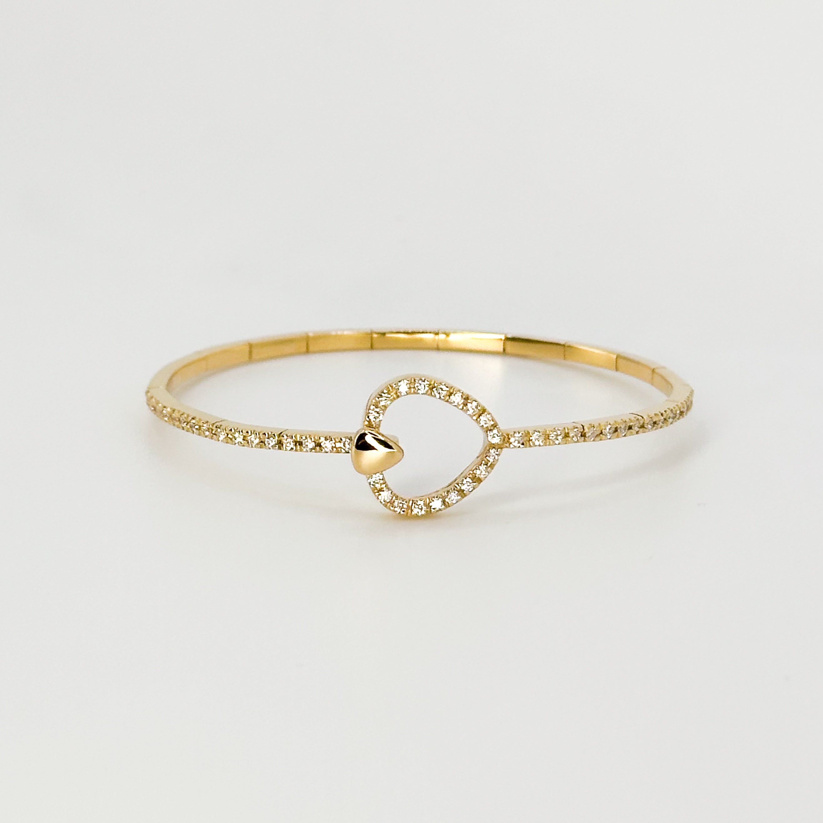 Yellow Gold Bangle Bracelet with Diamonds