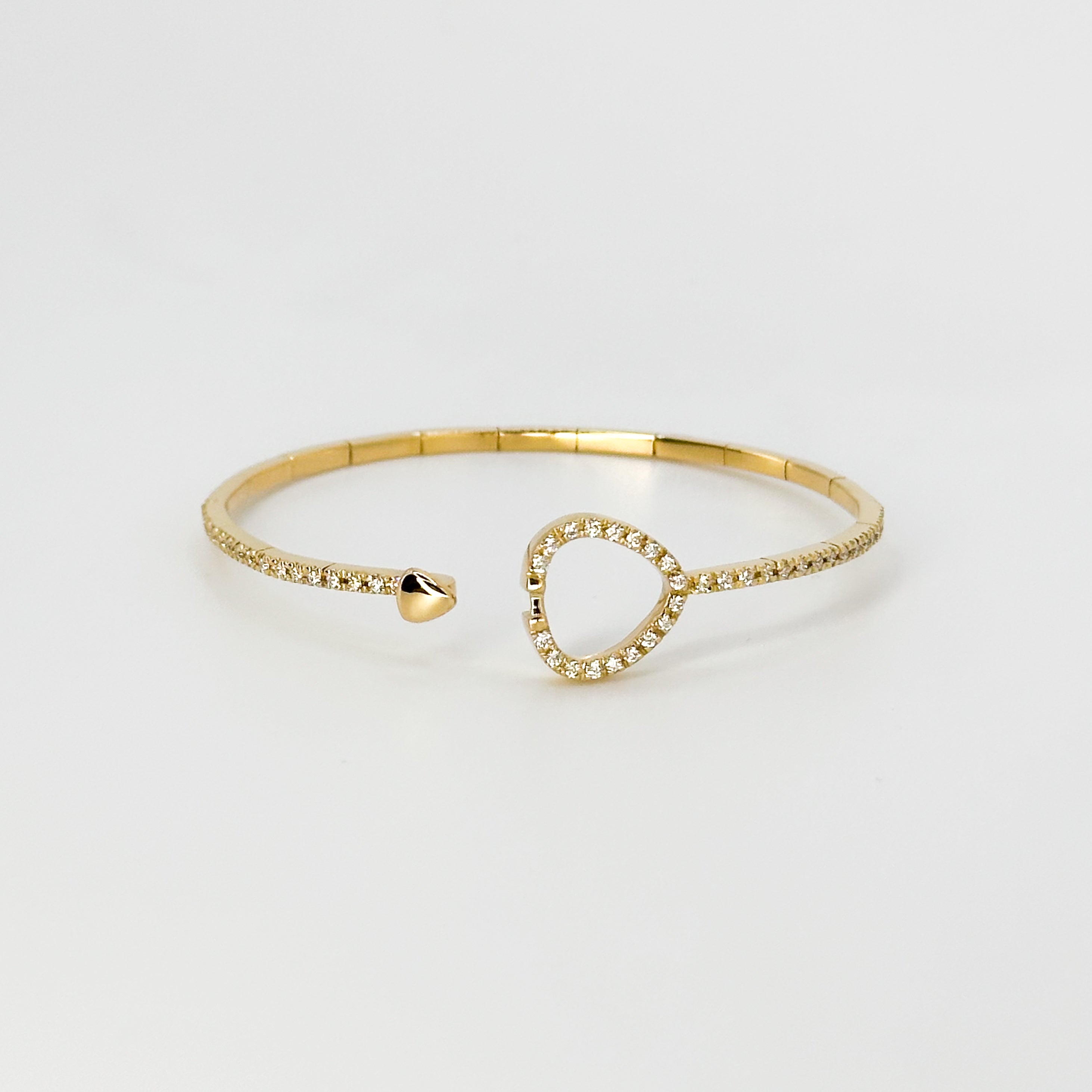 Yellow Gold Bangle Bracelet with Diamonds