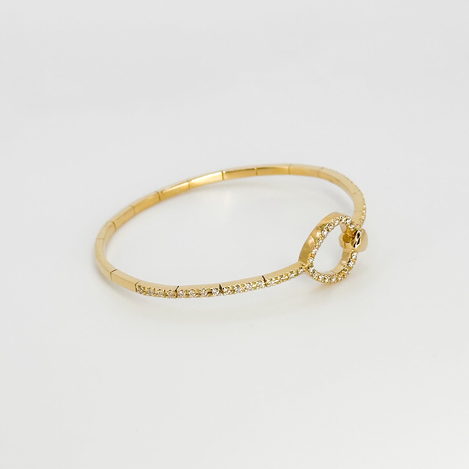 Yellow Gold Bangle Bracelet with Diamonds