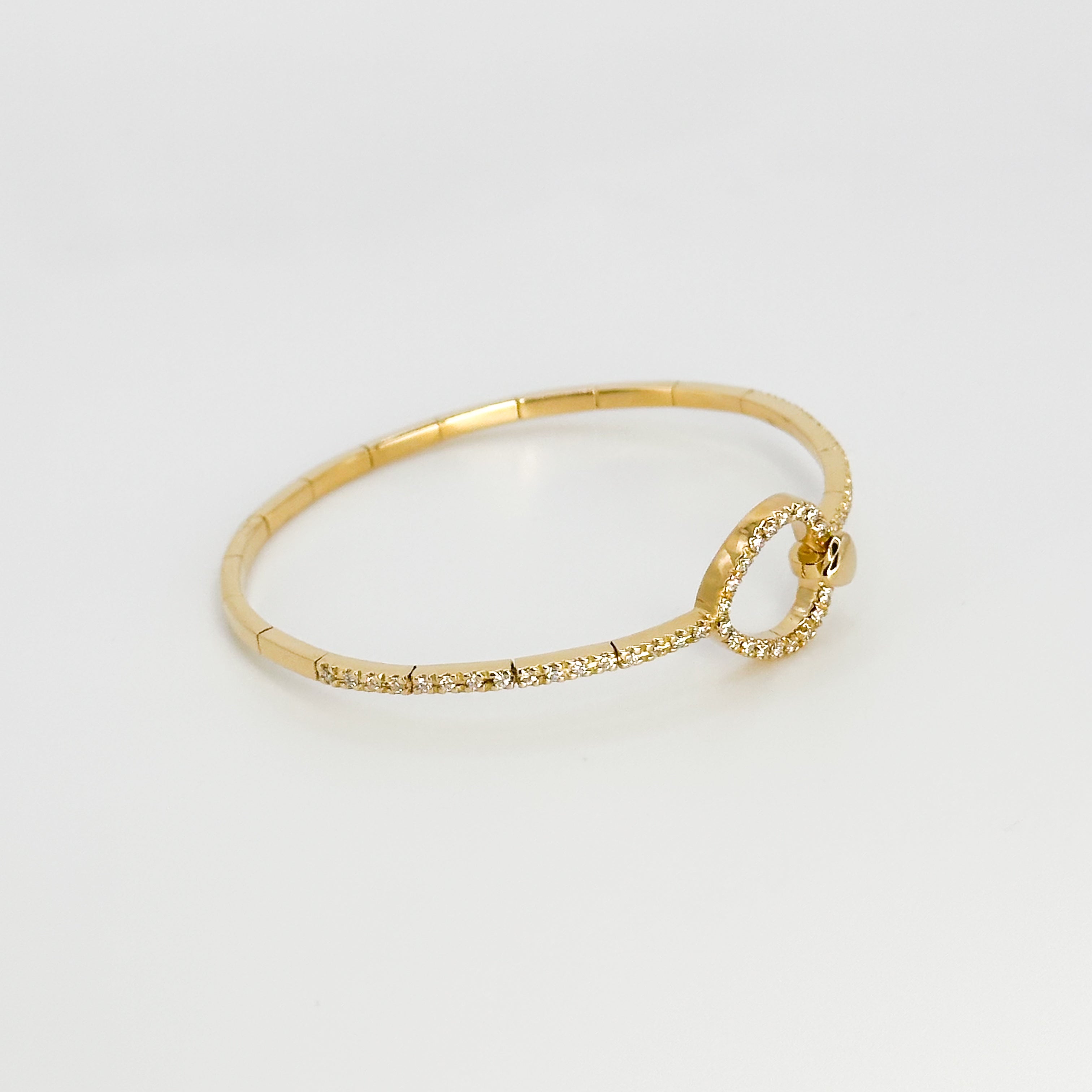 Yellow Gold Bangle Bracelet with Diamonds