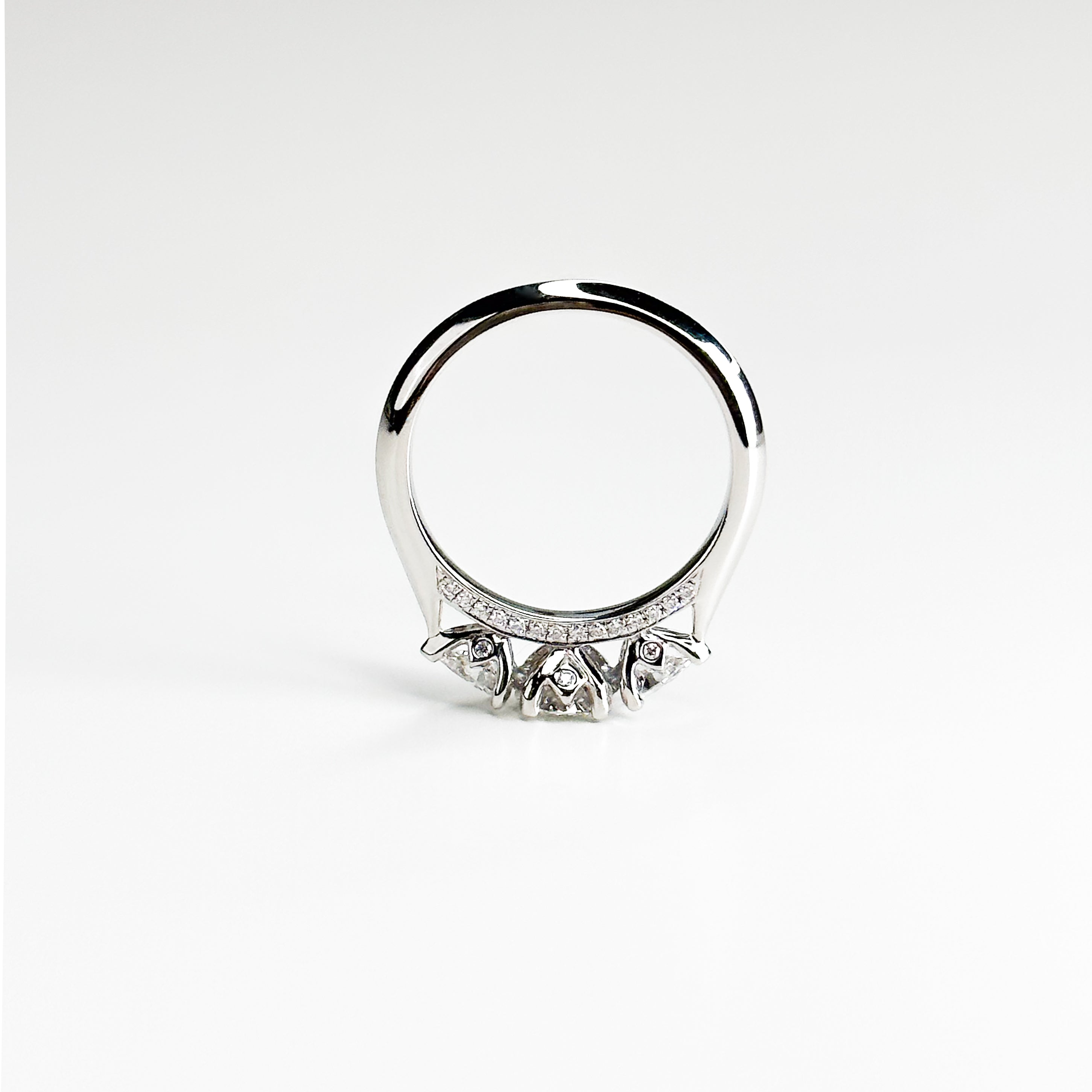 Diamond Trilogy Ring with 0.50ct Round Cut Centre Stone
