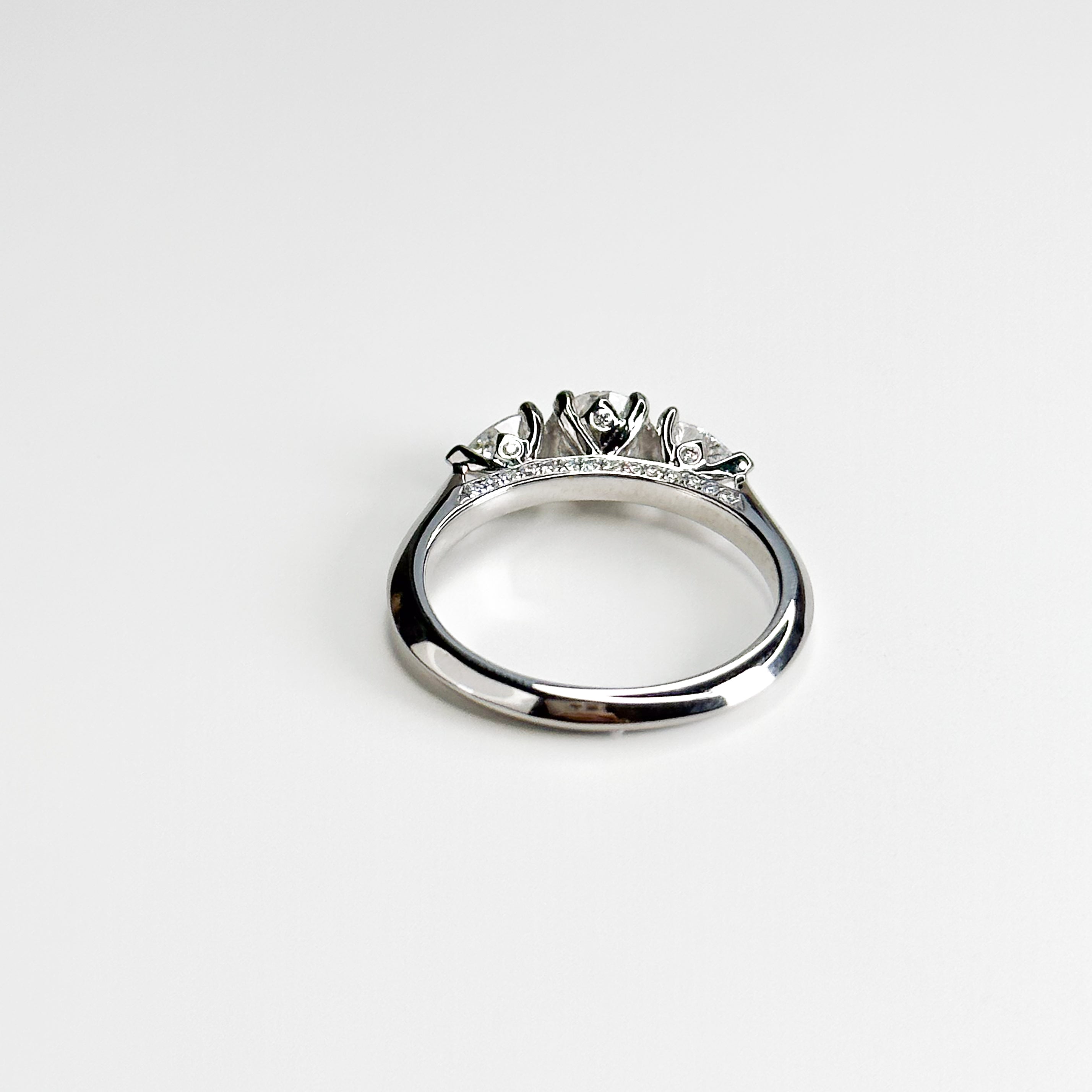 Diamond Trilogy Ring with 0.50ct Round Cut Centre Stone