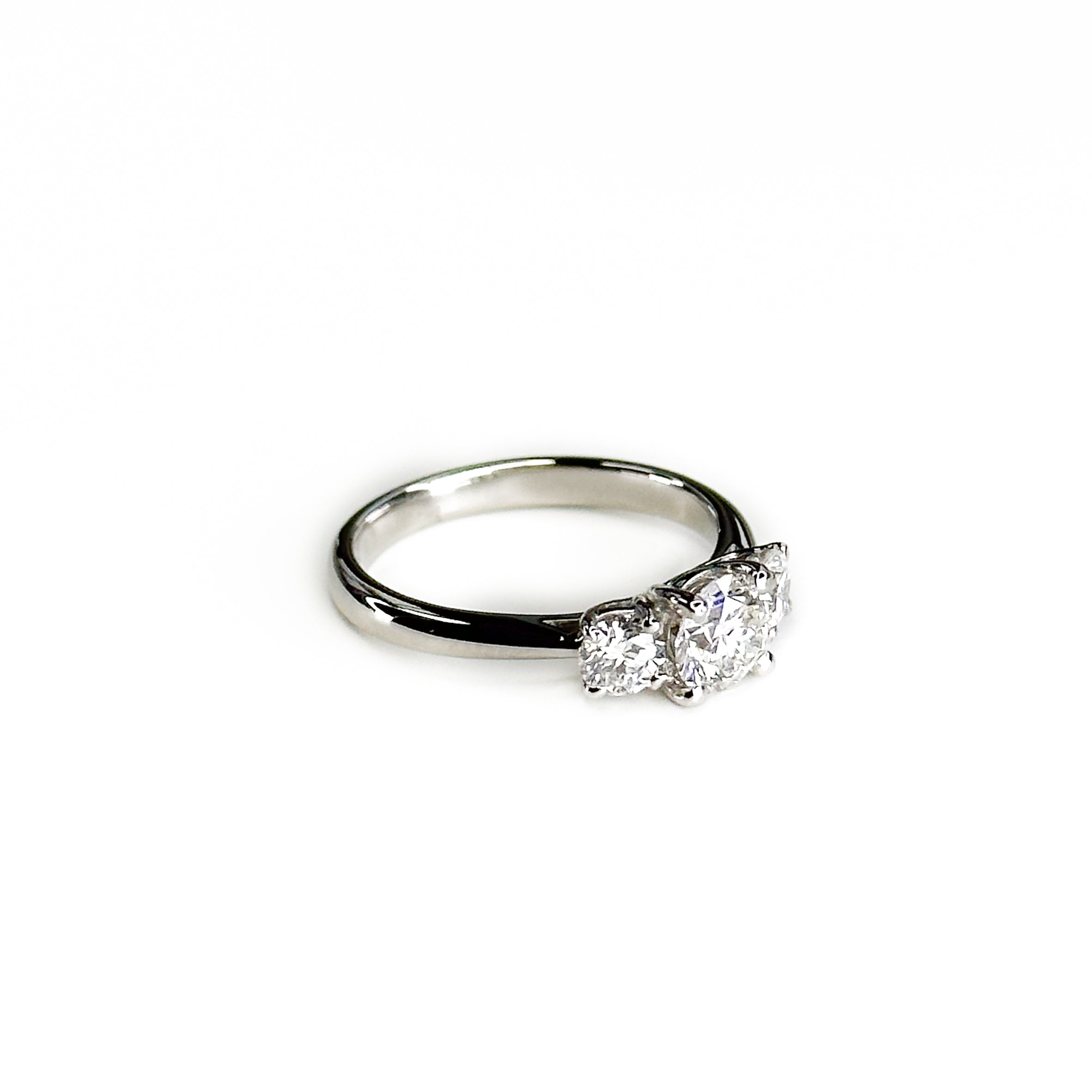 Diamond Trilogy Ring with 0.70ct Round Centre Stone