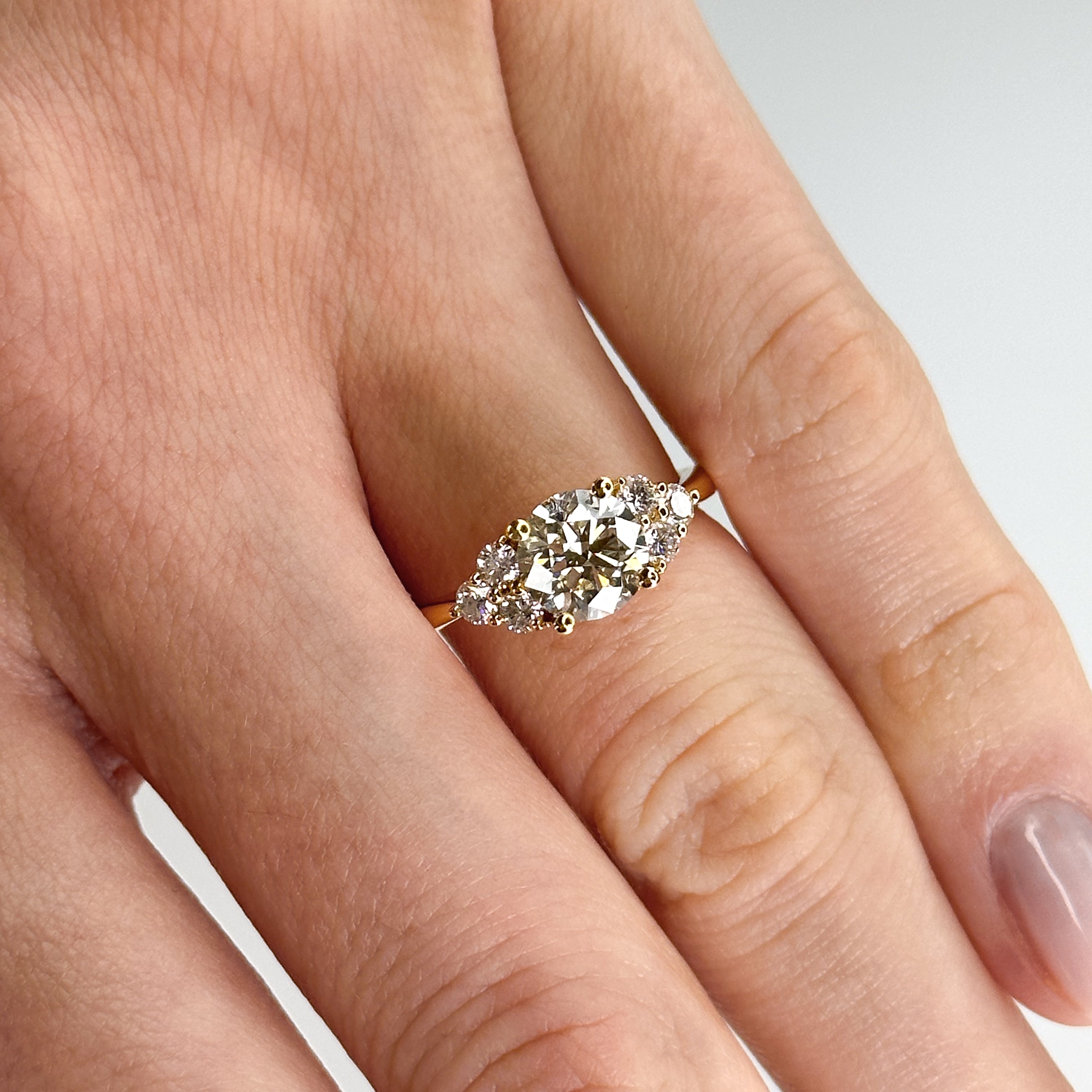 Diamond Trilogy Ring with 1.33ct Oval Centre Stone