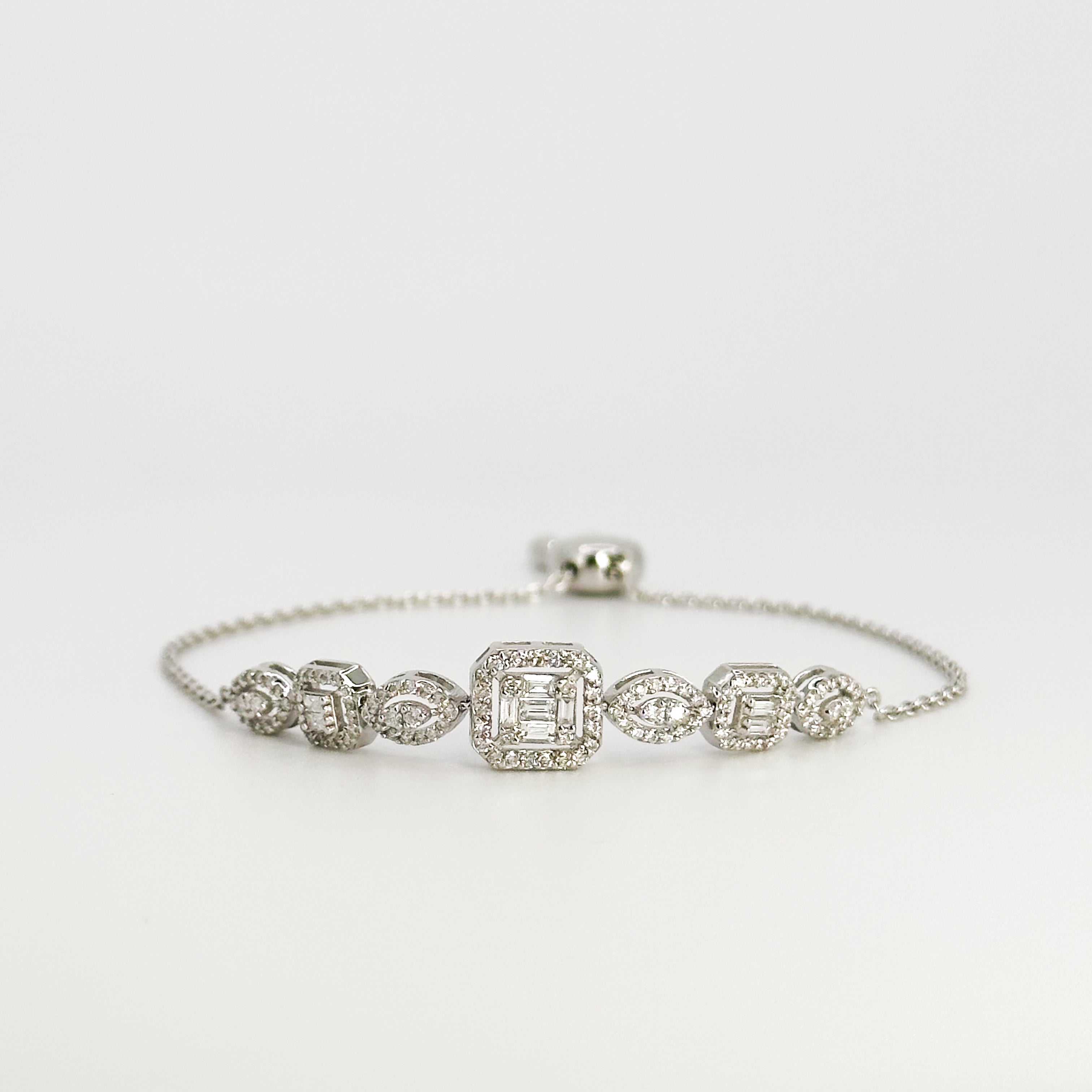 Adjustable Diamond Cluster Bracelet