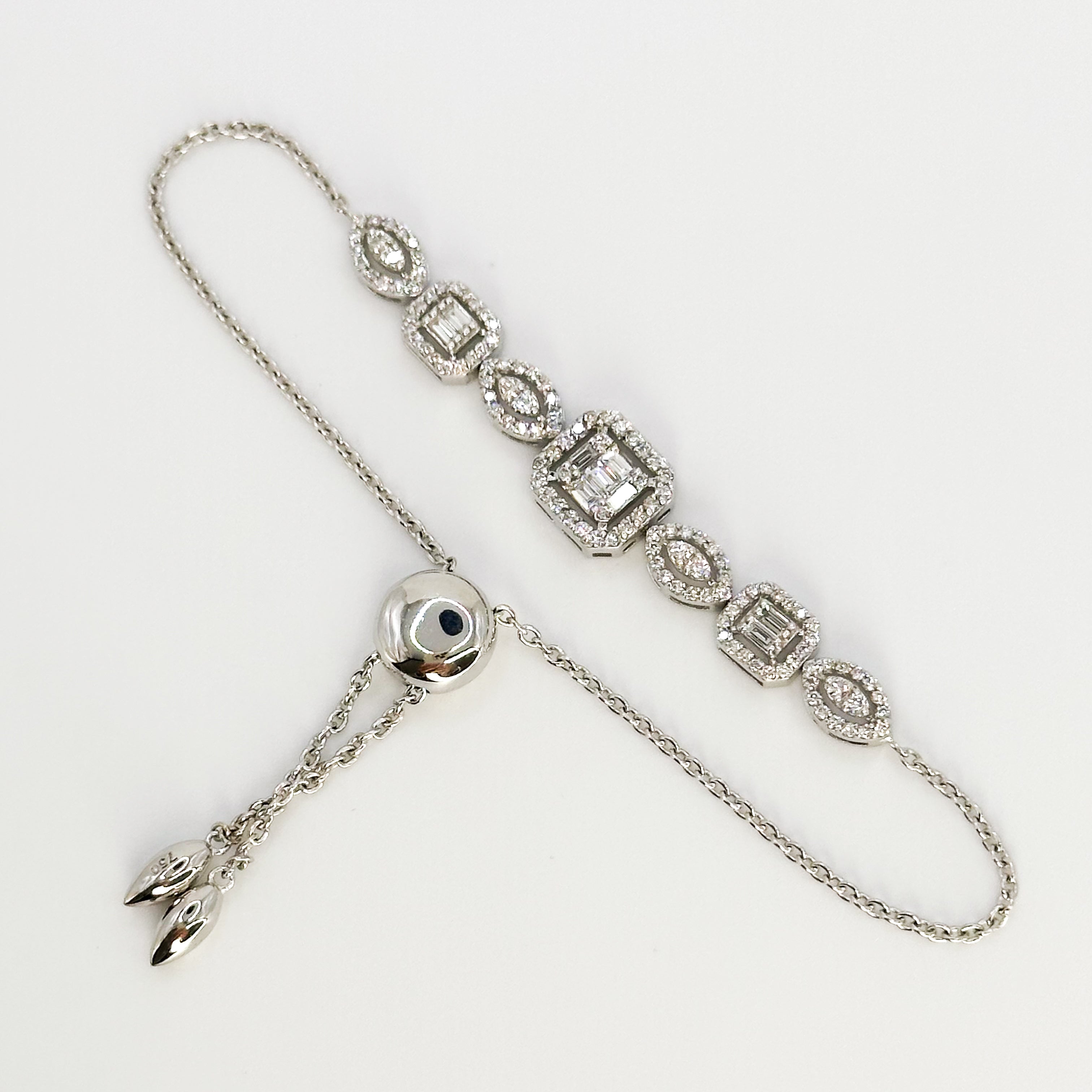 Adjustable Diamond Cluster Bracelet