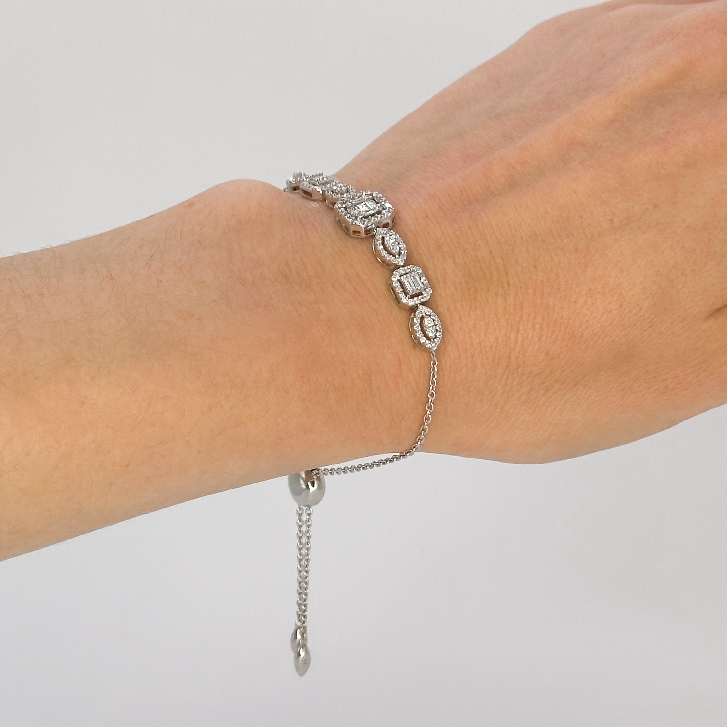 Adjustable Diamond Cluster Bracelet