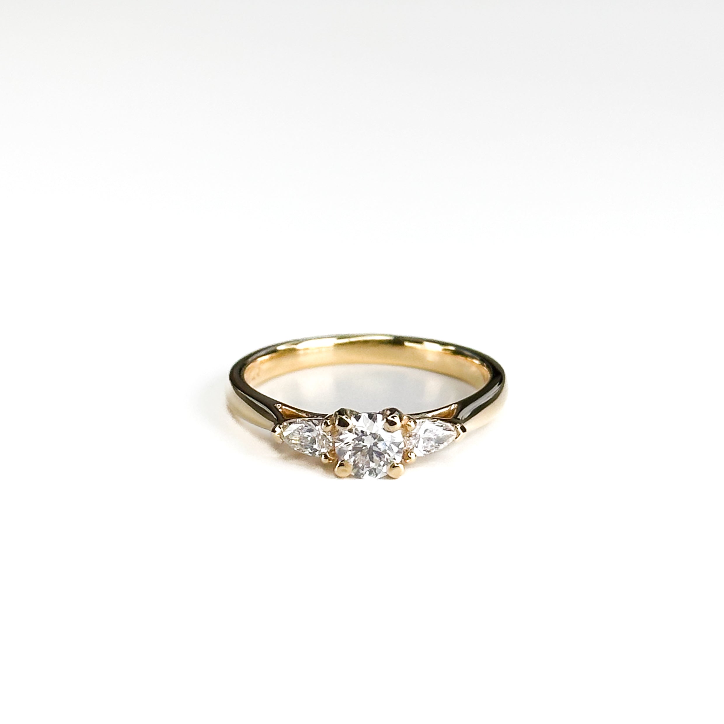 Diamond Trilogy ring with 0.34ct Round Cut Centre Diamond