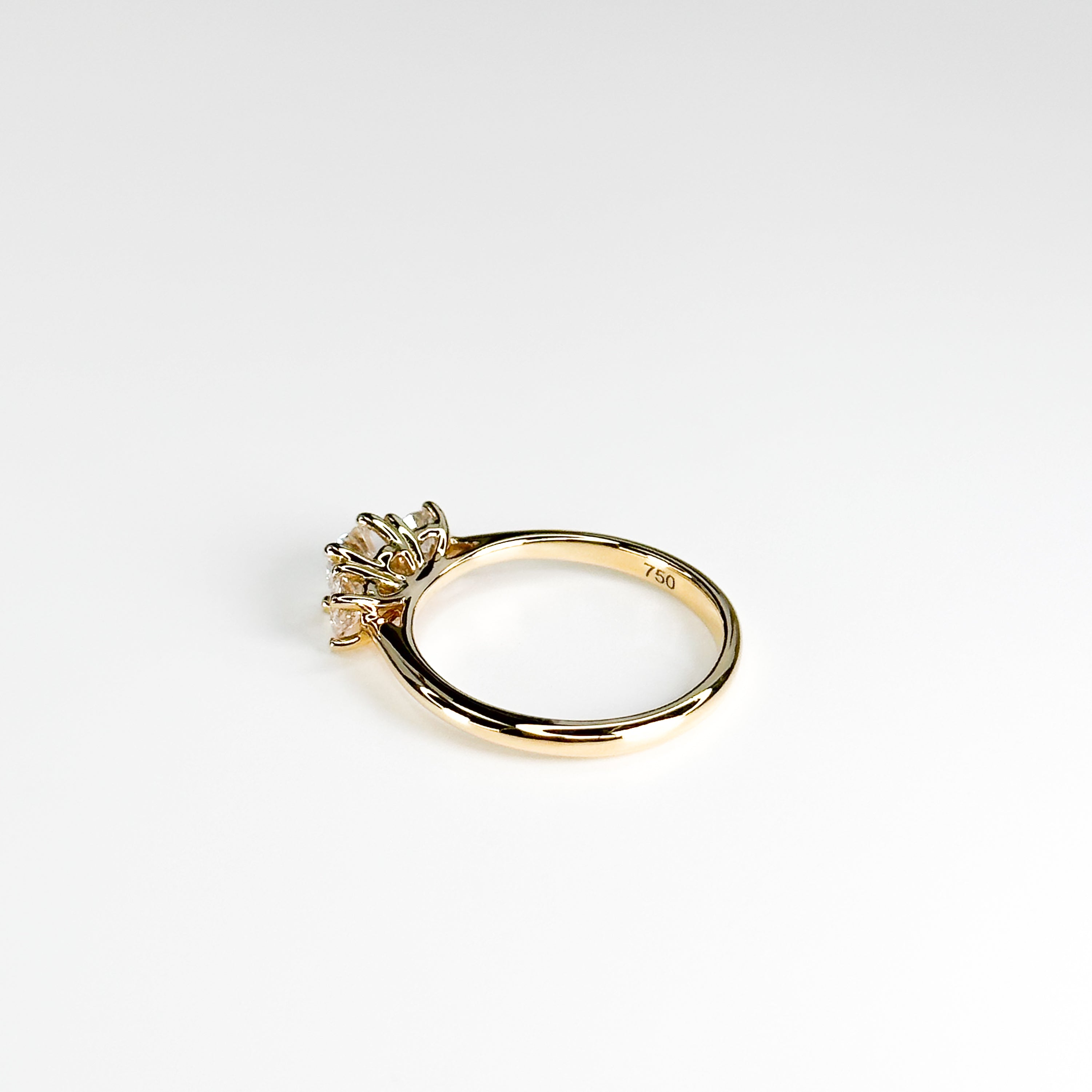 Diamond Trilogy Ring with 0.40ct Round Centre Stone