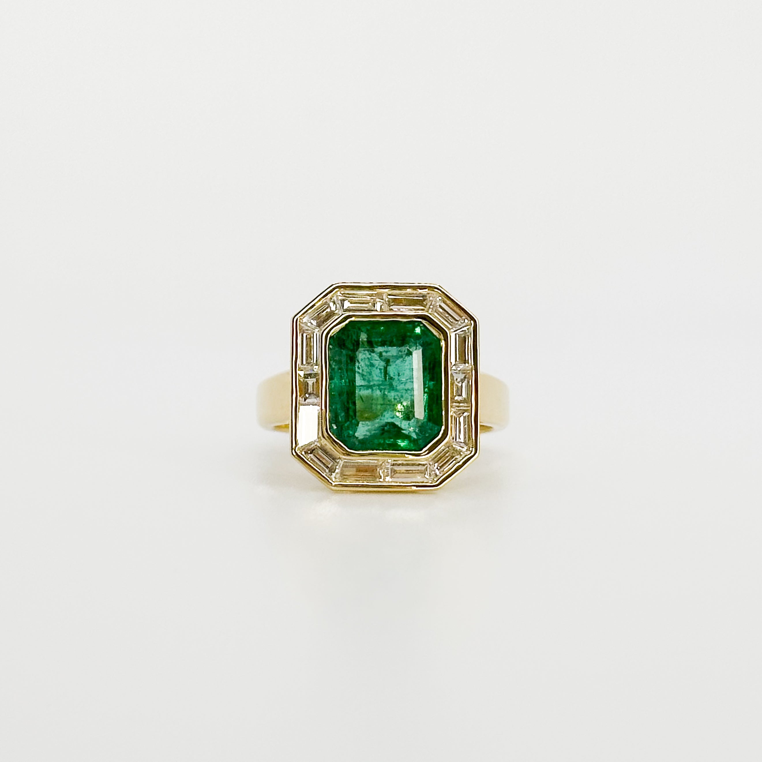 Octagon Cut Zambian Emerald Ring