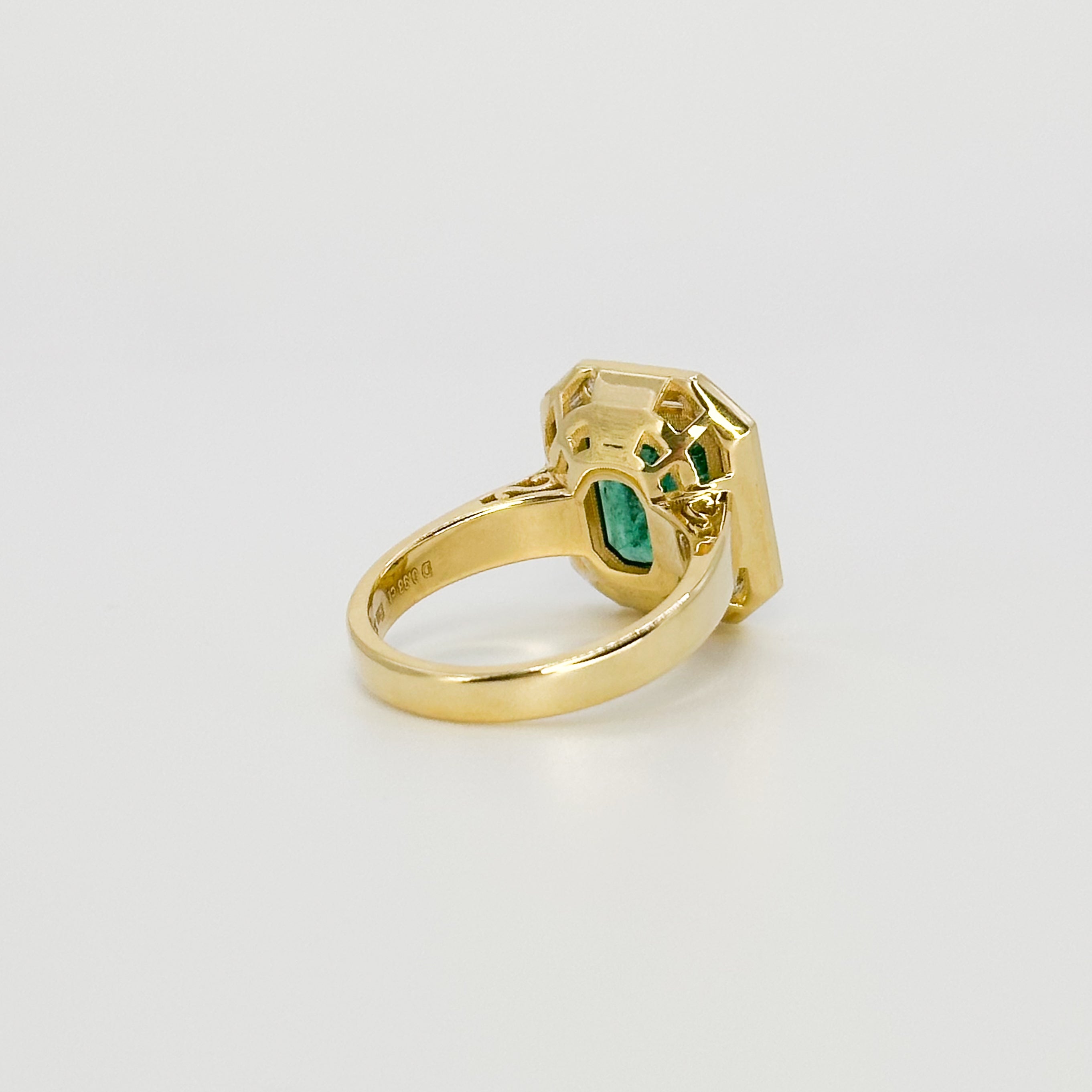 Octagon Cut Zambian Emerald Ring