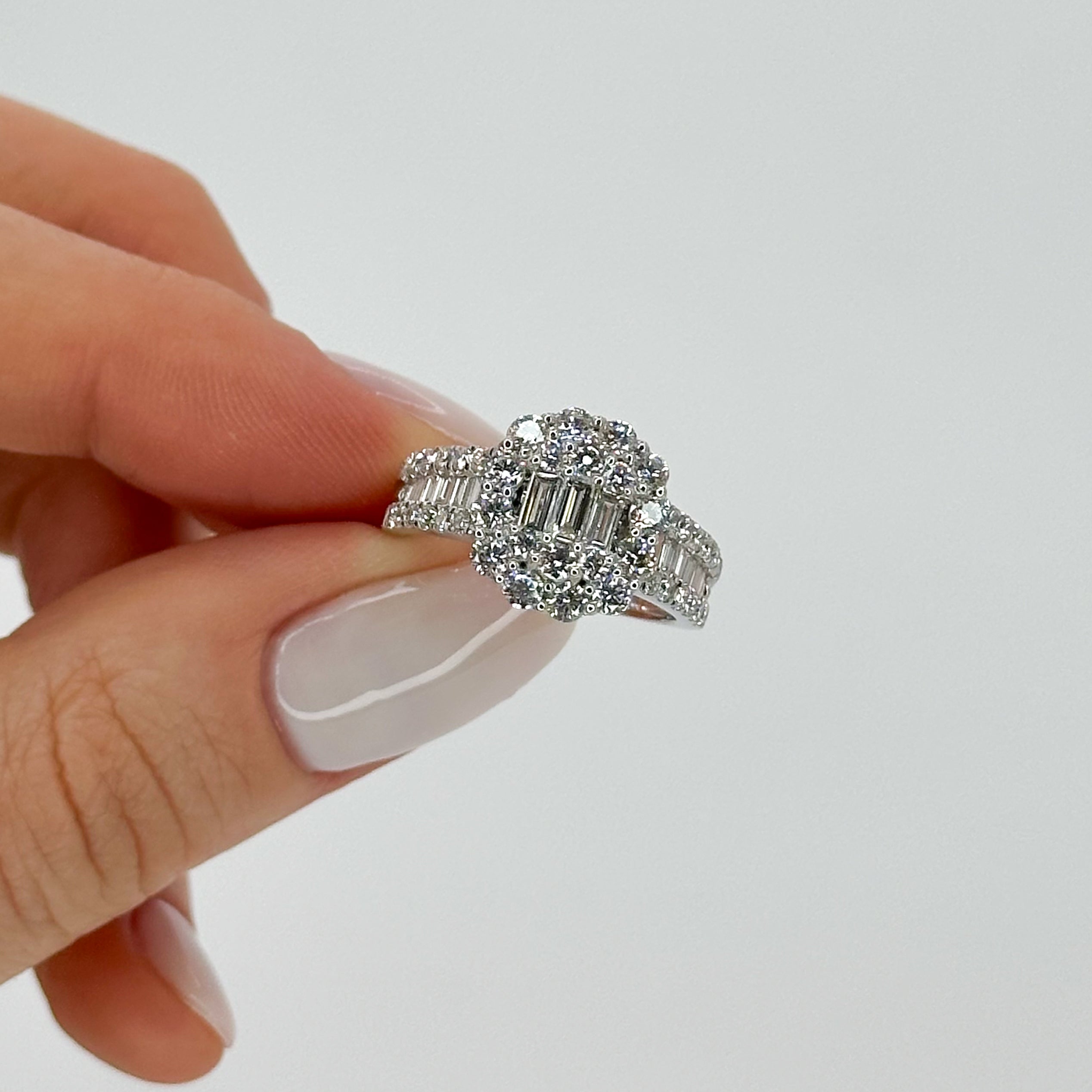 Diamond Cluster Ring in White Gold