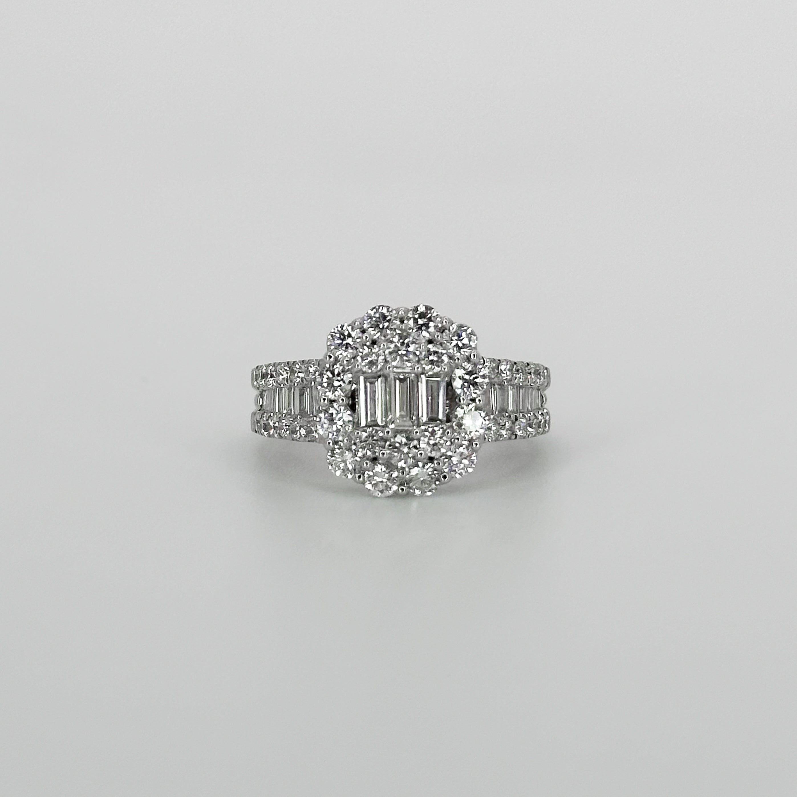 Diamond Cluster Ring in White Gold