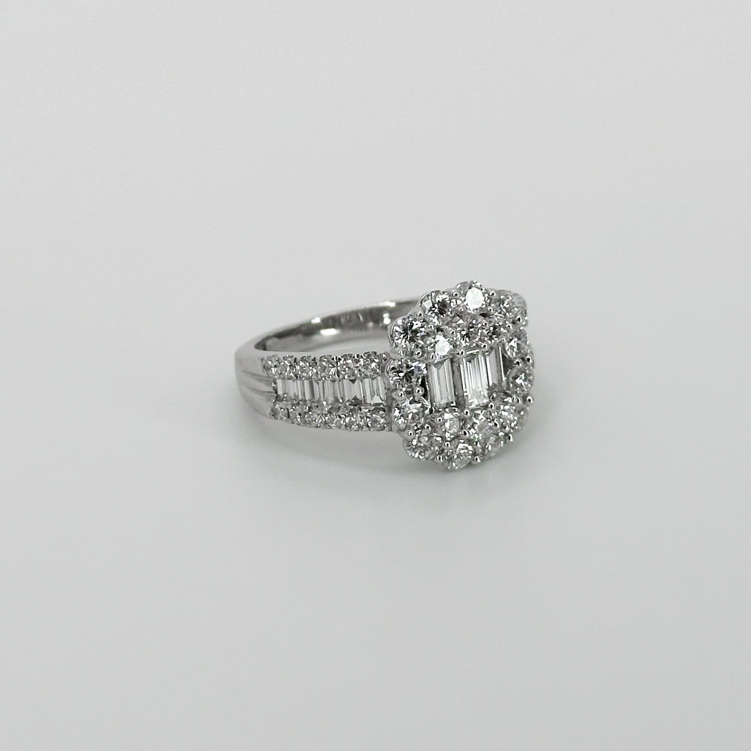 Diamond Cluster Ring in White Gold