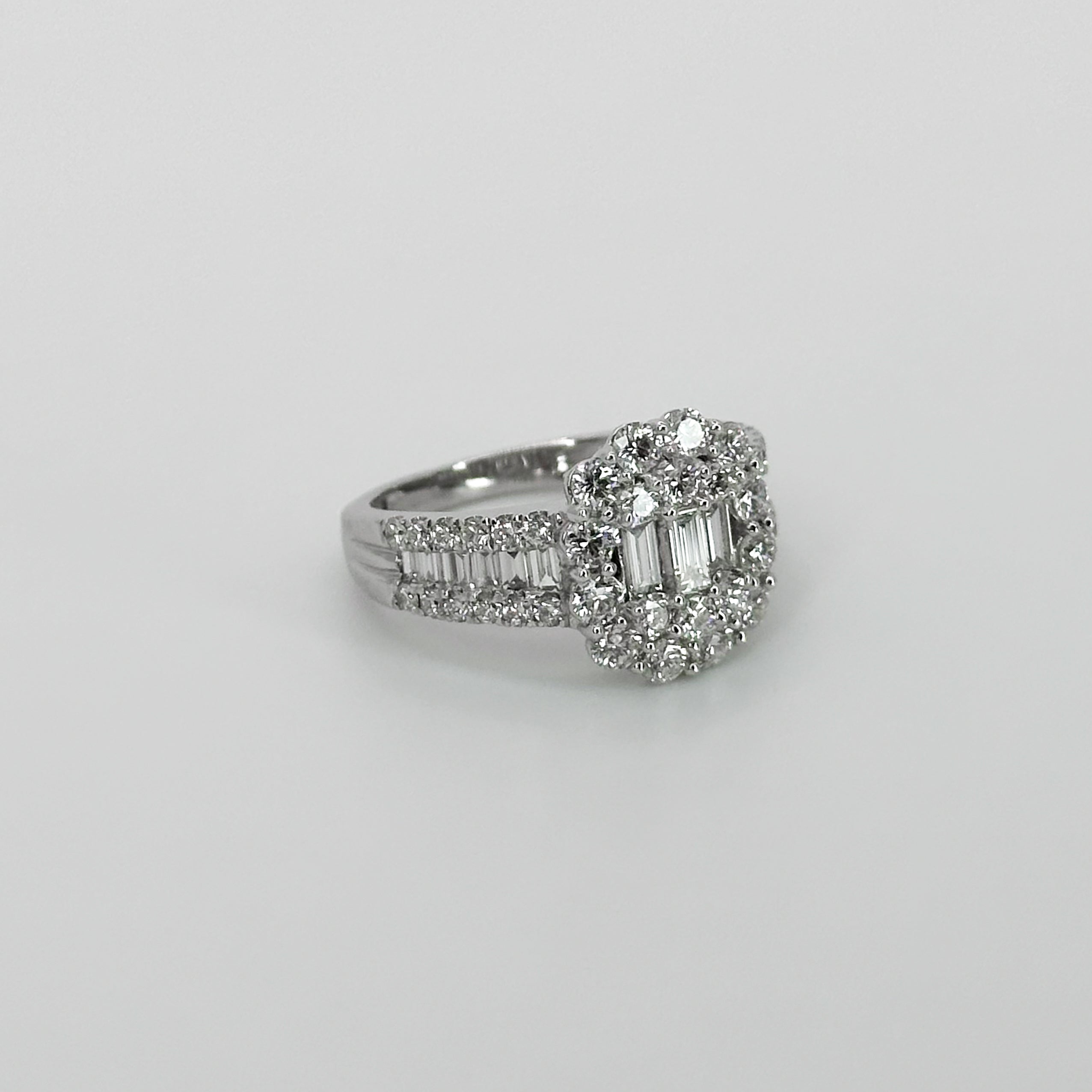 Diamond Cluster Ring in White Gold