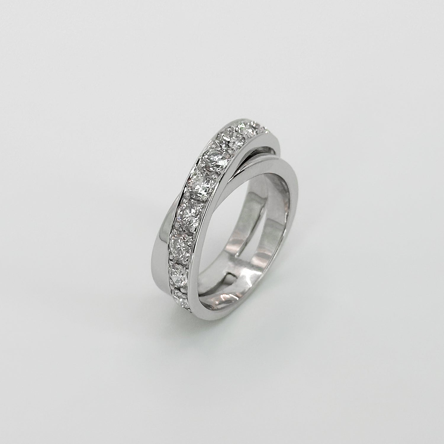 Crossover Diamond Eternity Ring