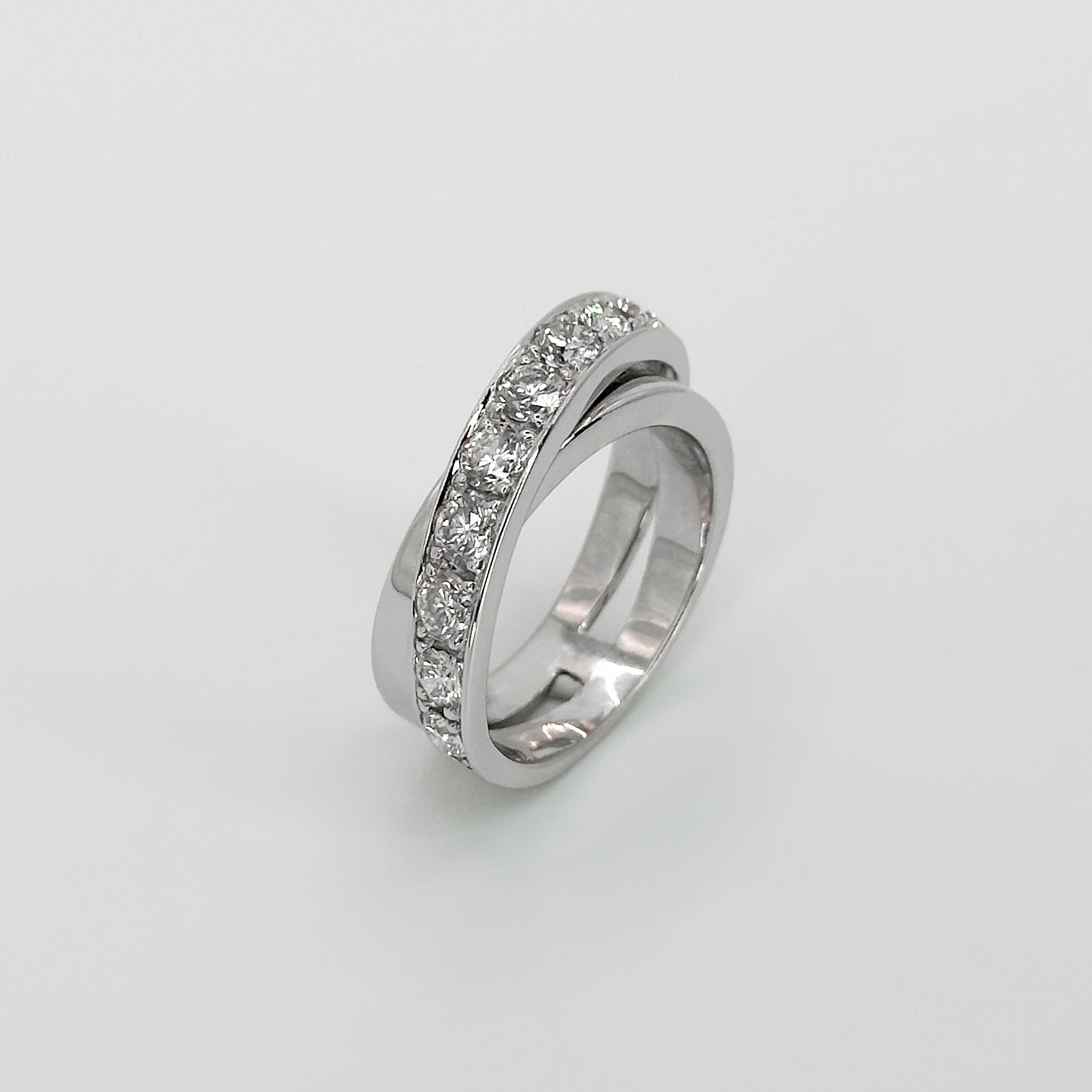 Crossover Diamond Eternity Ring