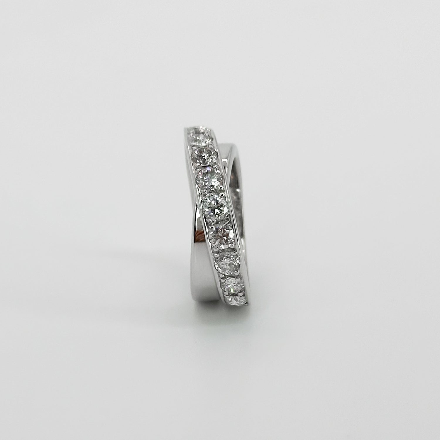 Crossover Diamond Eternity Ring