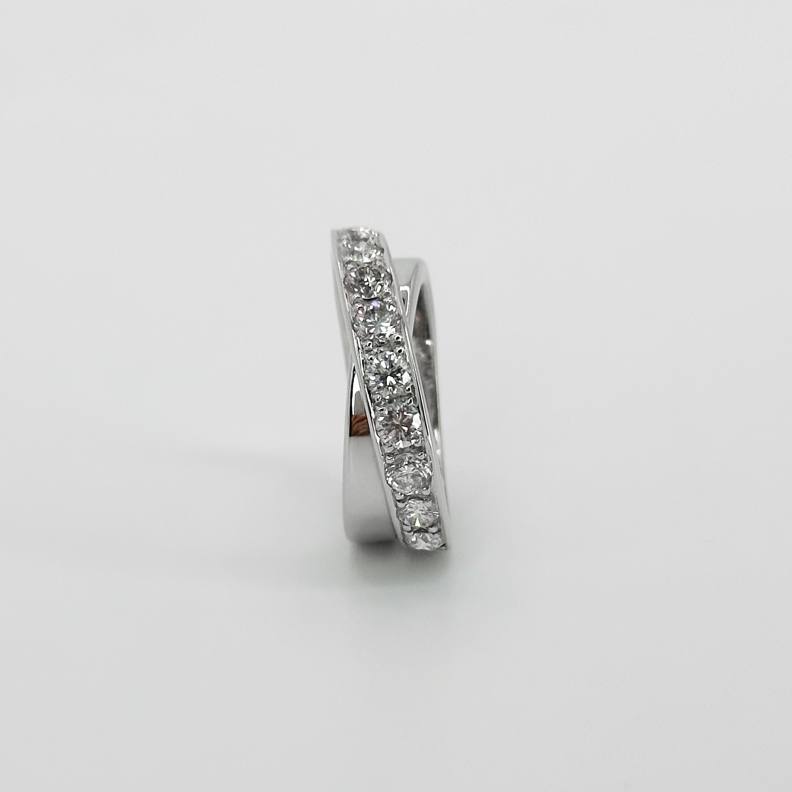 Crossover Diamond Eternity Ring