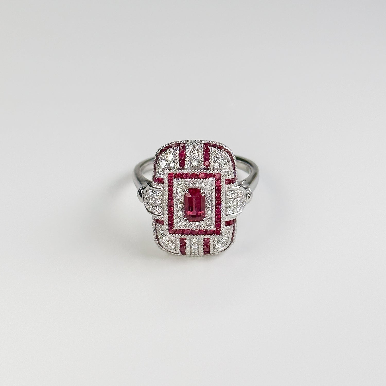 Ruby & Diamond Cluster Ring