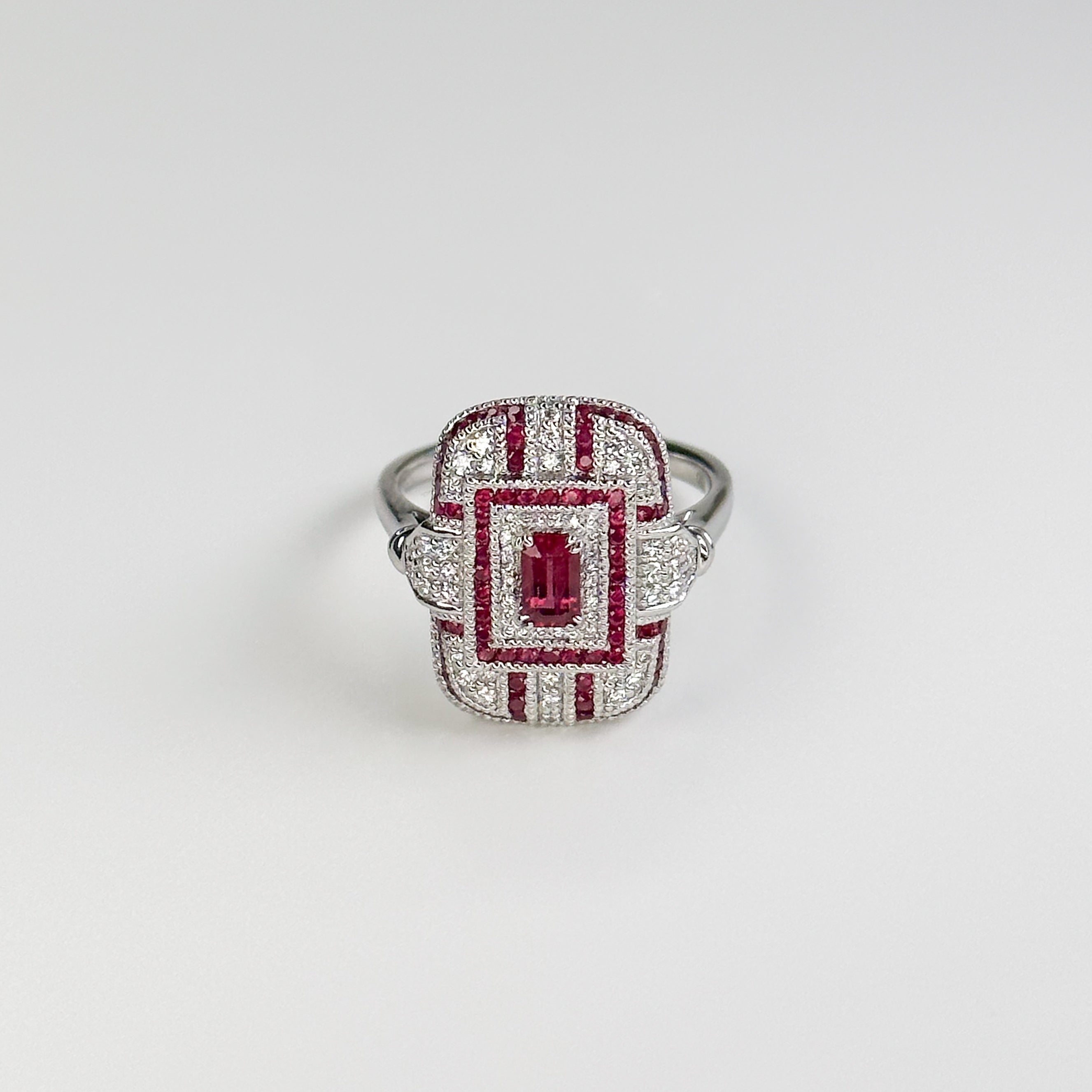 Ruby & Diamond Cluster Ring