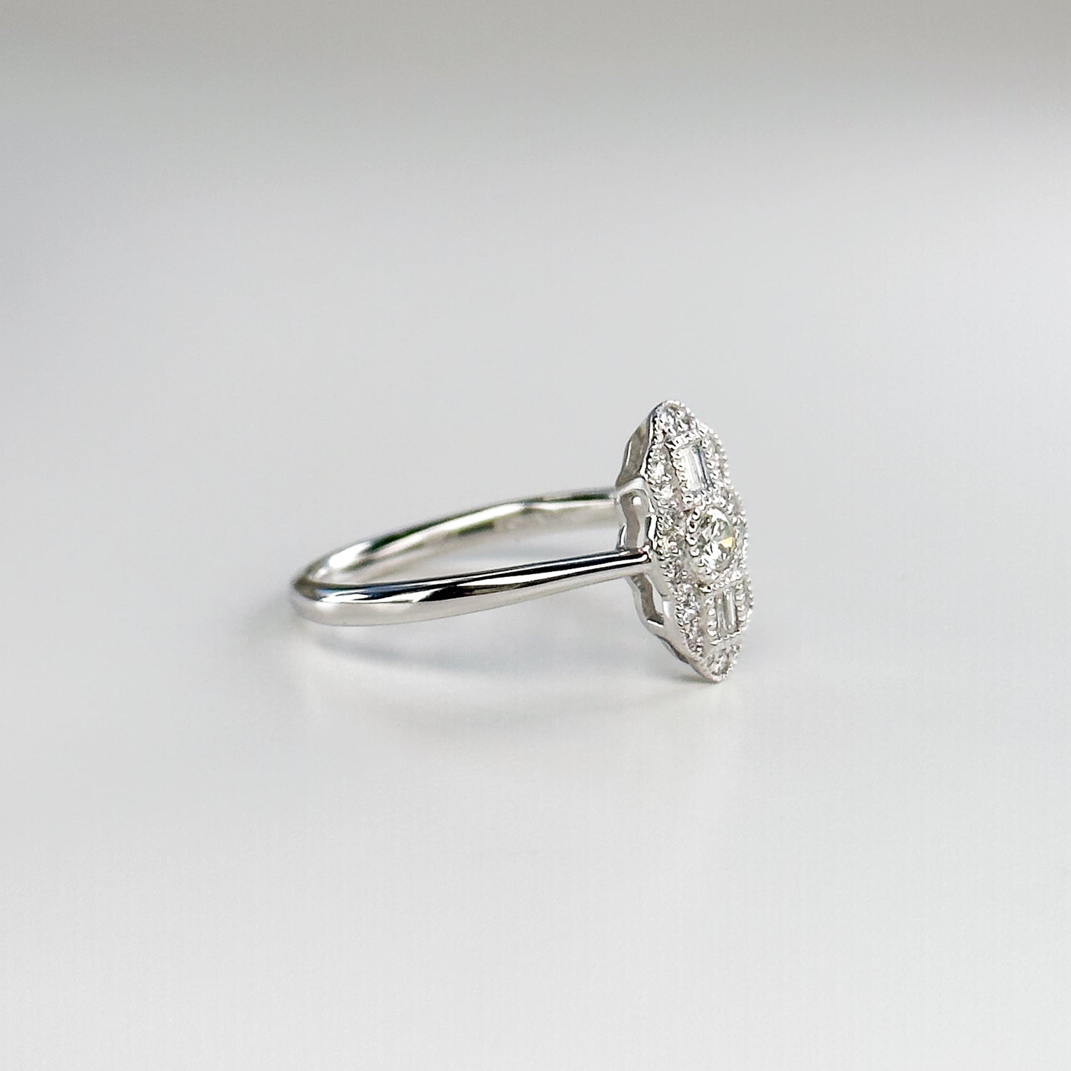 Diamond Cluster Ring in Platinum